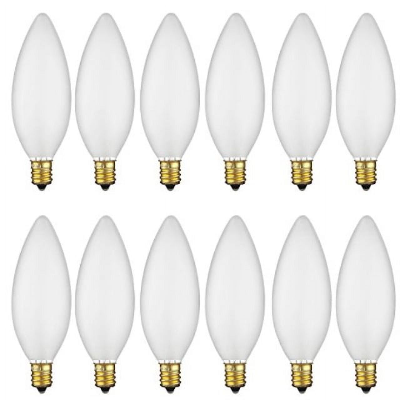 15W Frosted Incandescent Petite Chandelier Bulbs, 12-Pack