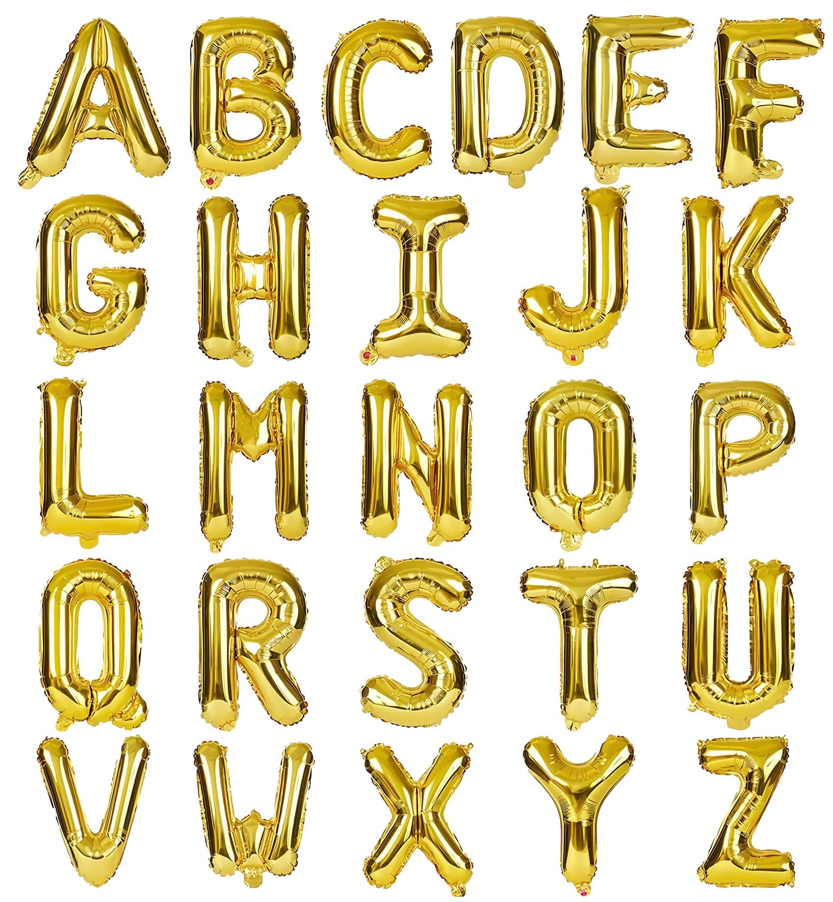 16 Inch Gold Foil Alphabet Letter Balloons Set