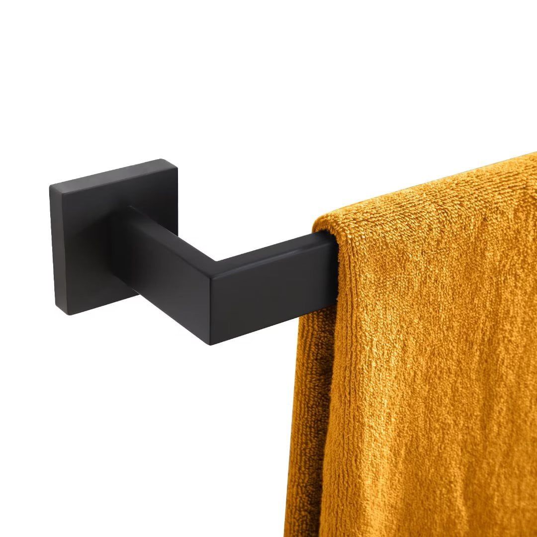 Matte Black 16-Inch Stainless Steel Wall Mounted Towel Bar