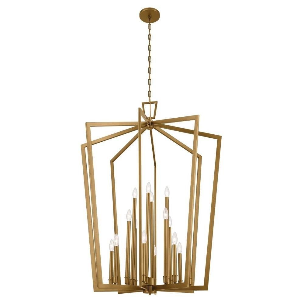 16 Light Pendant in Traditional Style-49 inches Tall and 36.75 inches Wide-Natural Brass Finish Bailey Street Home 147-Bel-5035686