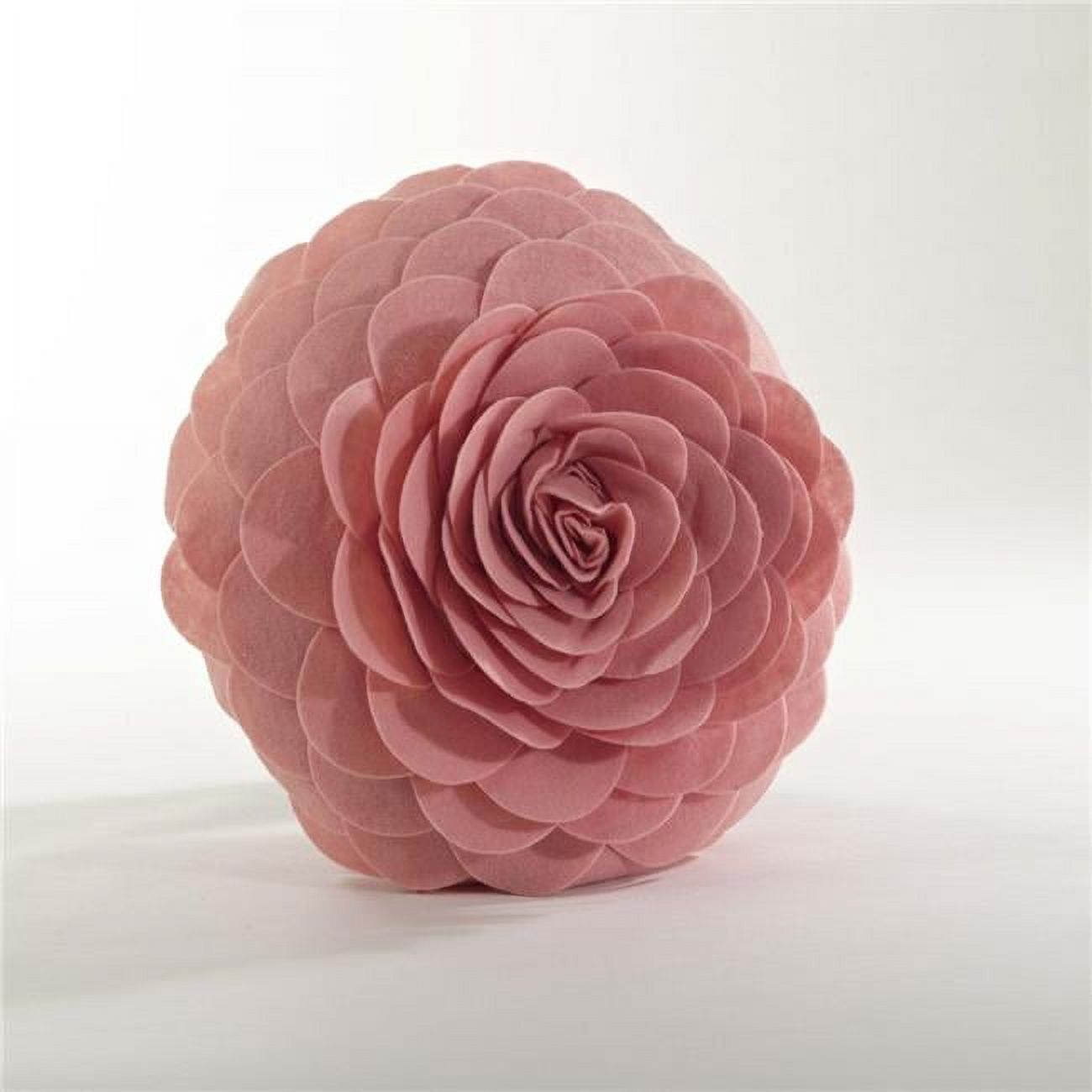 16" Rose Flower Design Round Polyester Throw Pillow