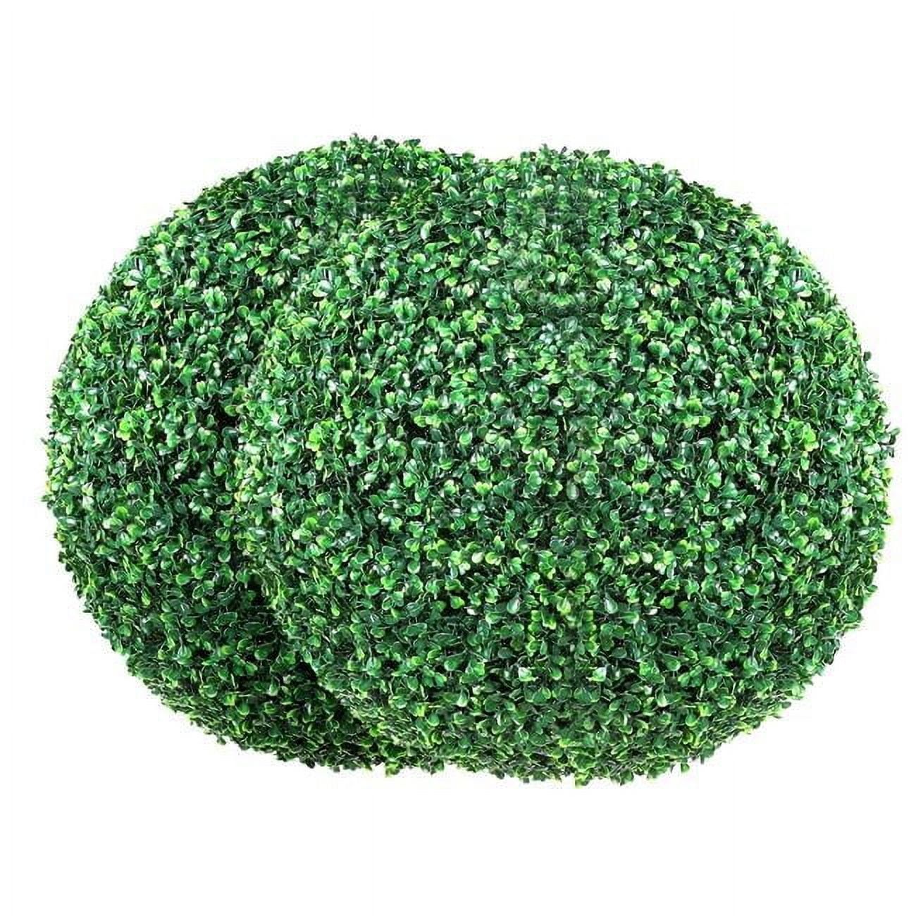 16" Green Artificial Boxwood Topiary Balls in Plastic Basket