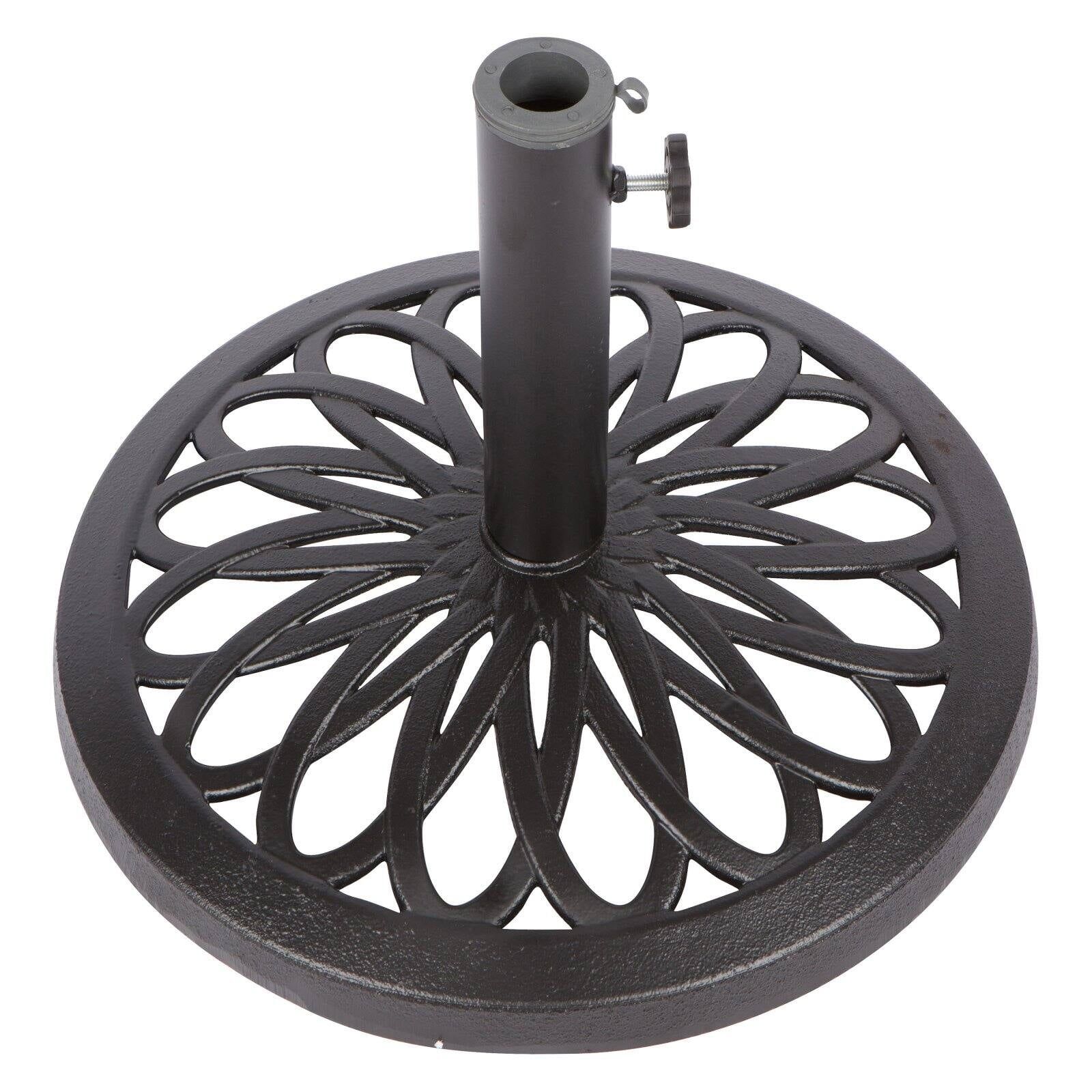 17.5" Black Cast Iron Patio Umbrella Base