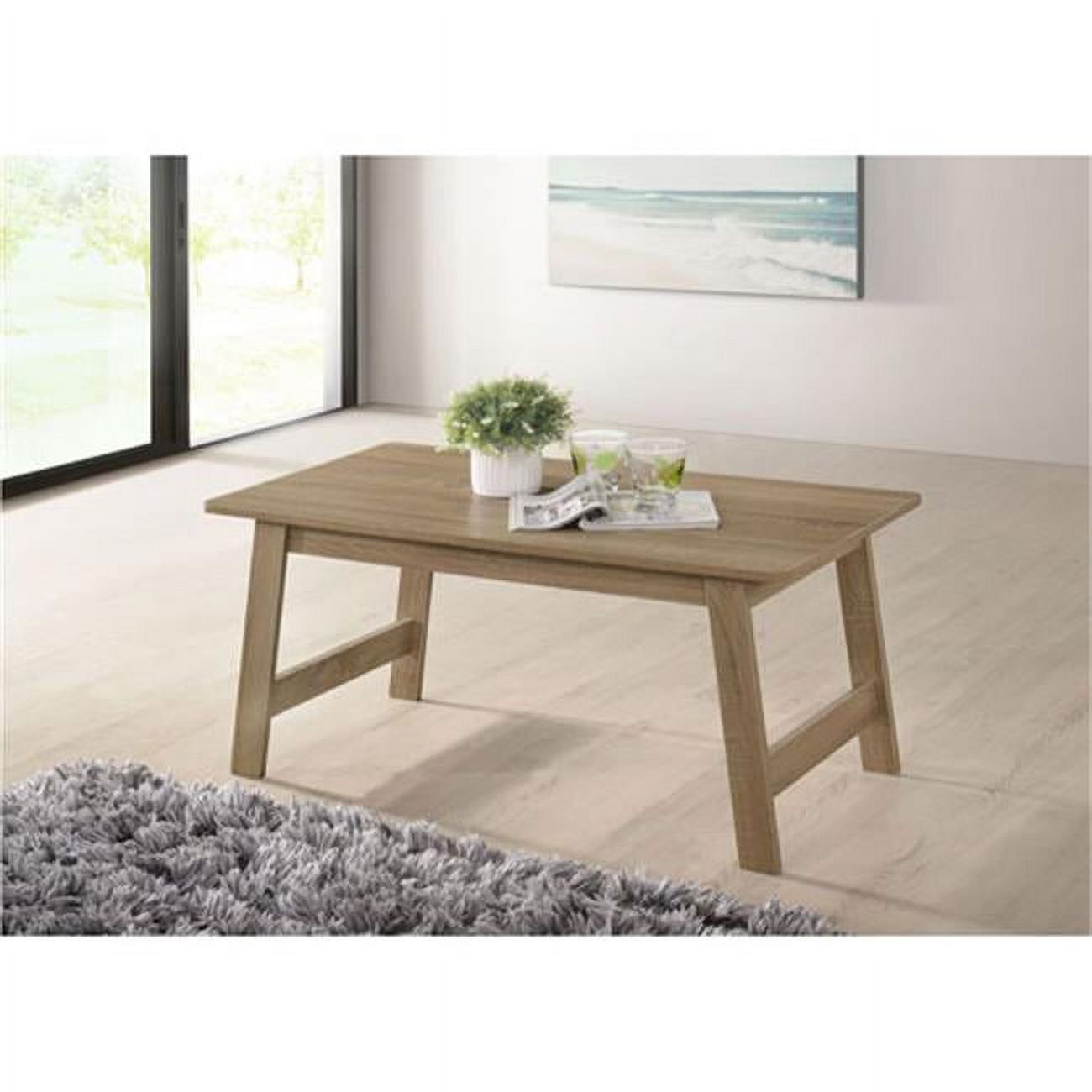 Transitional Craftman Oak Rectangular Cocktail Table 36"x20"