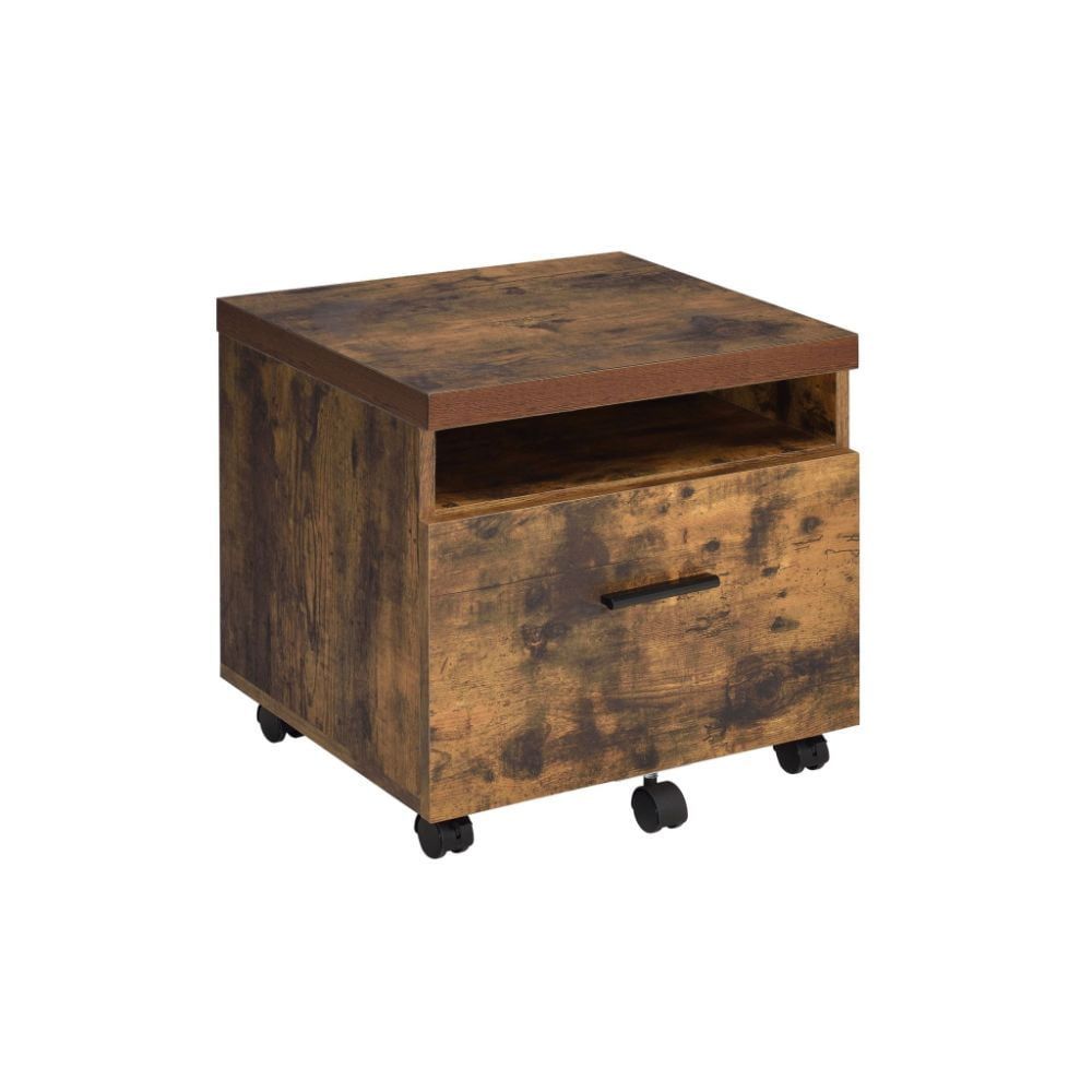 Weathered Oak Mobile 2-Drawer File Cabinet