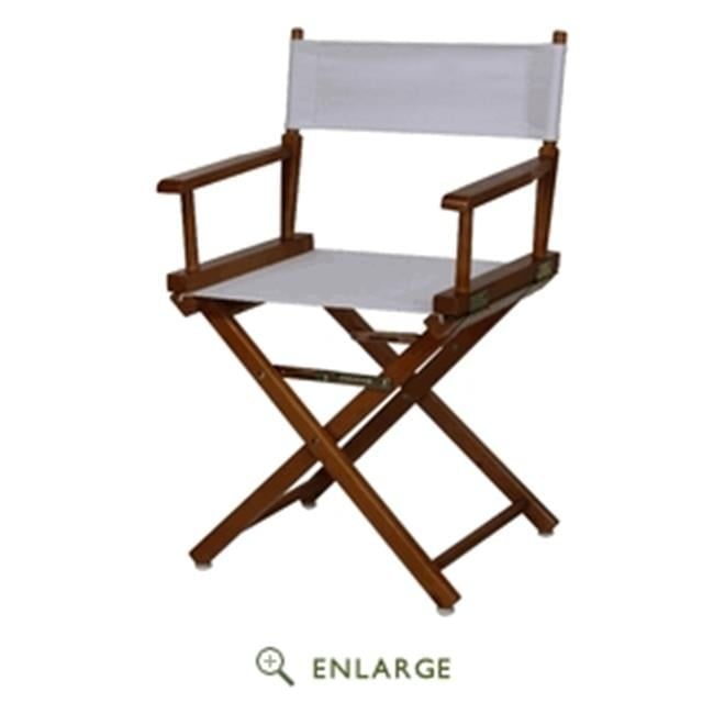 Honey Oak Frame White Canvas Director's Chair