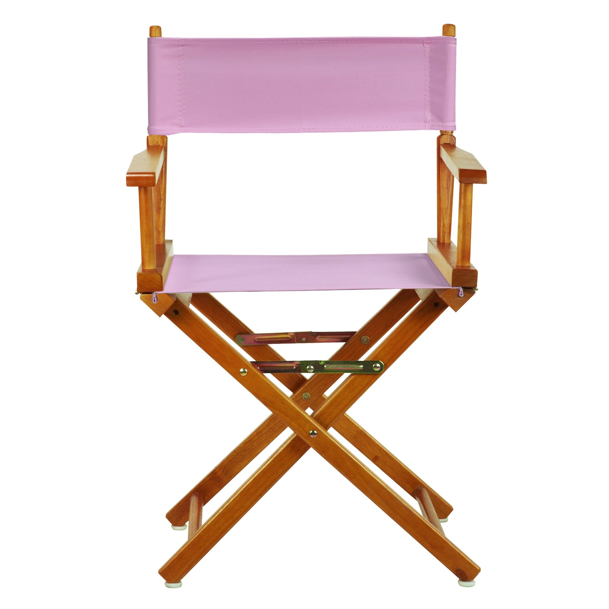 Honey Oak Frame 18" Director's Chair in Pink Canvas