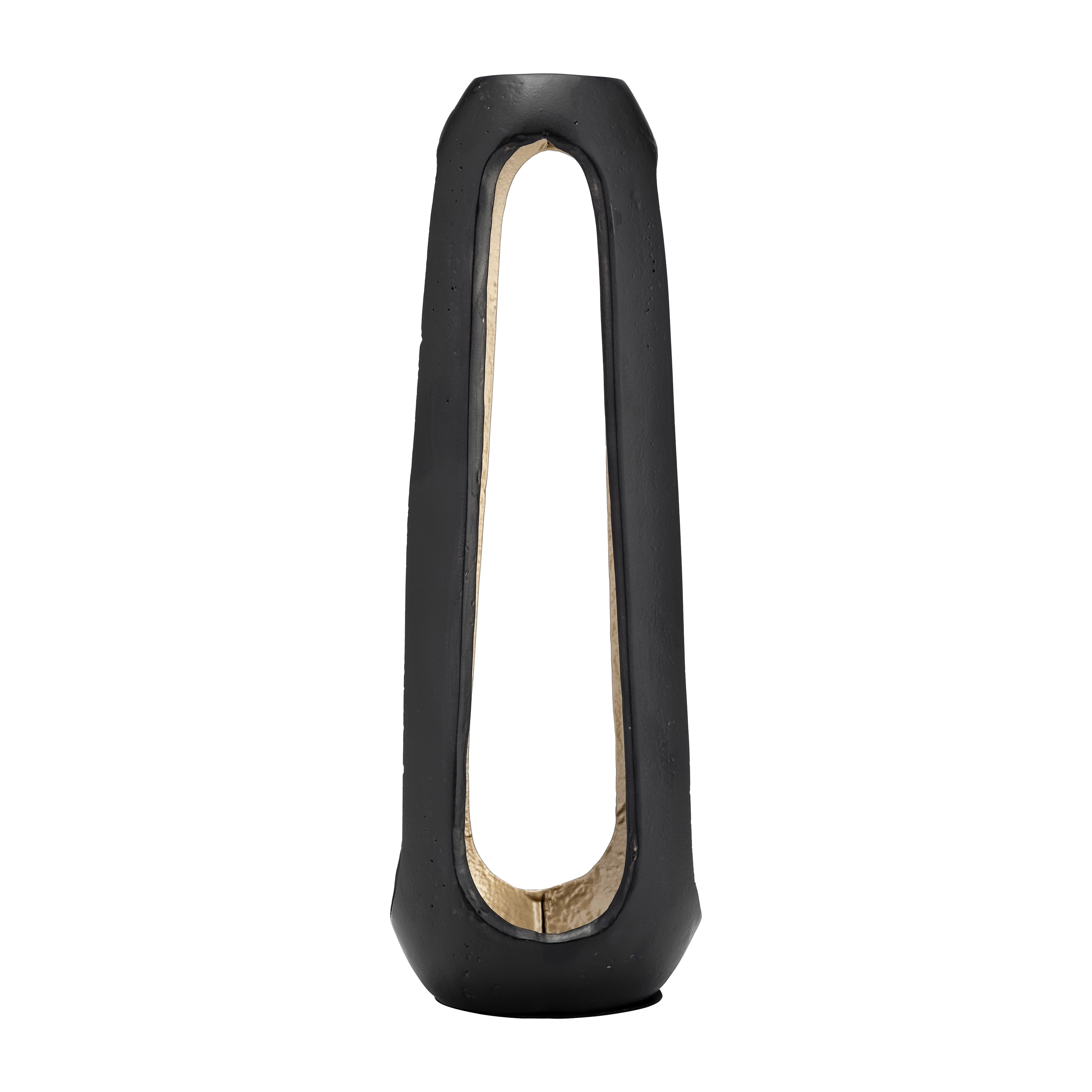 Matte Black Aluminum 18" Floral Display Table Vase