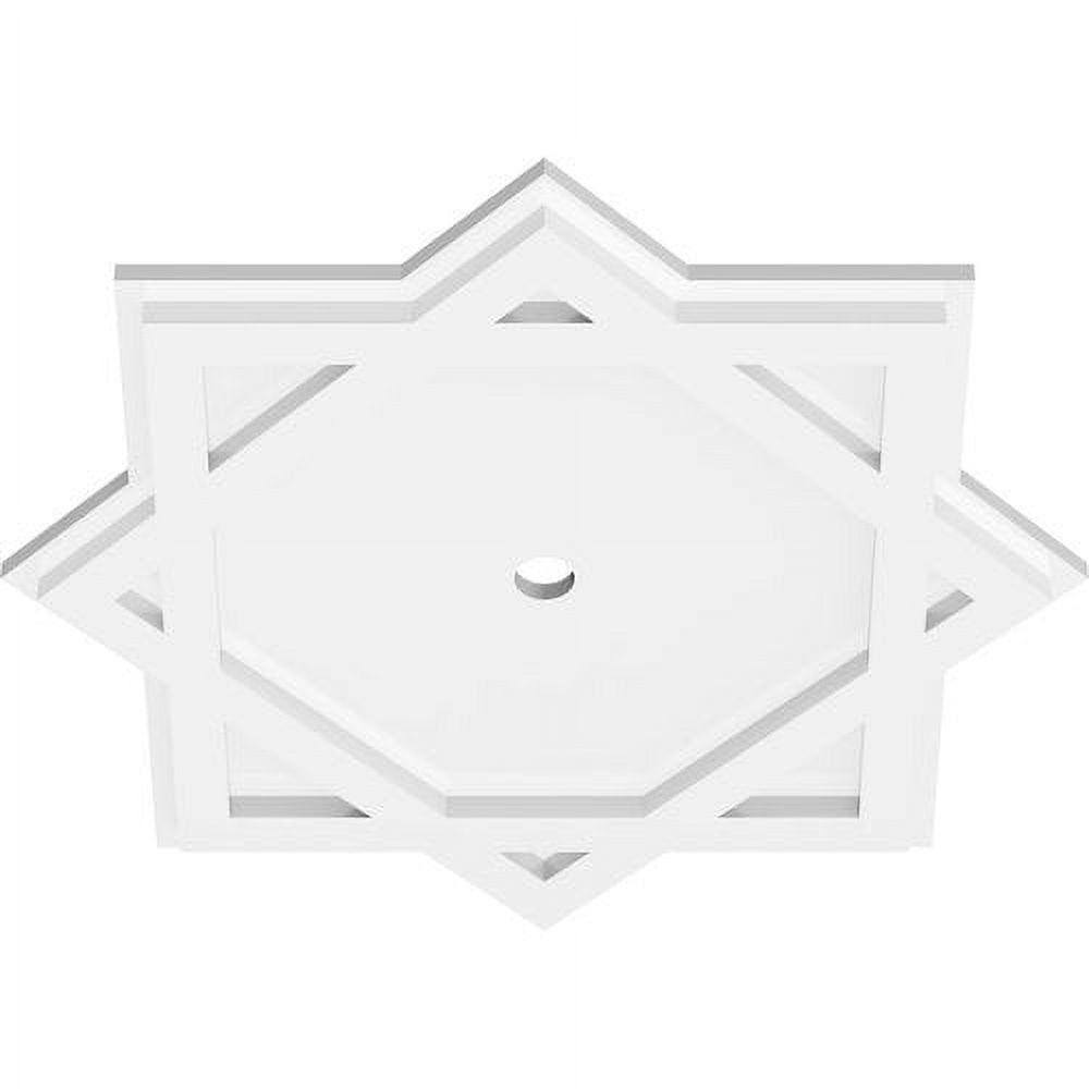 18'' White PVC Contemporary Star Ceiling Medallion