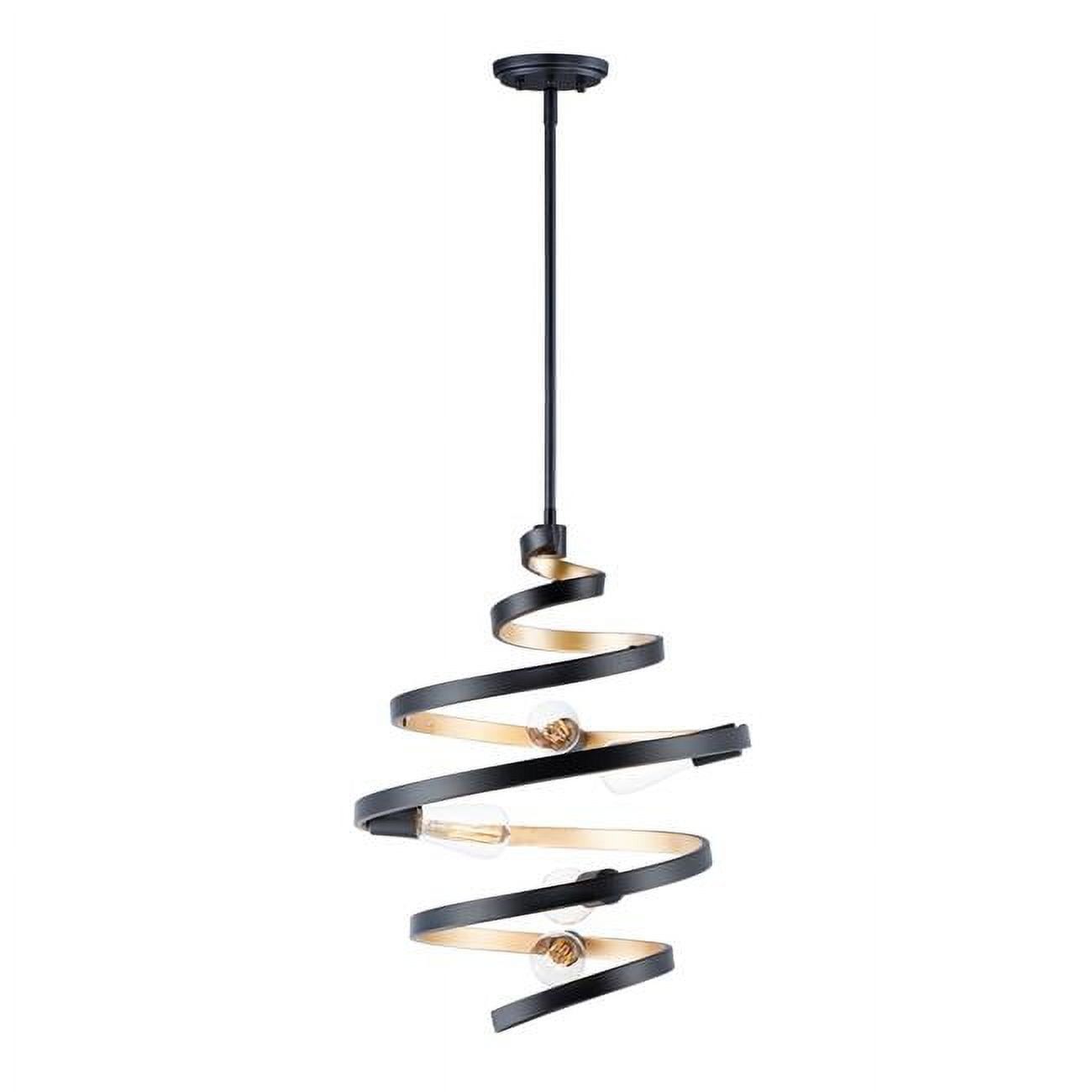 Twister 5-Light Black and Gold Pendant Light