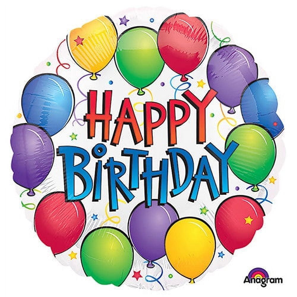 18-Inch Multicolor Happy Birthday Foil Balloon