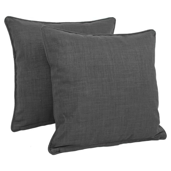 17-inch Cool Gray Spun Polyester Square Outdoor Throw Pillows (Set of 2)