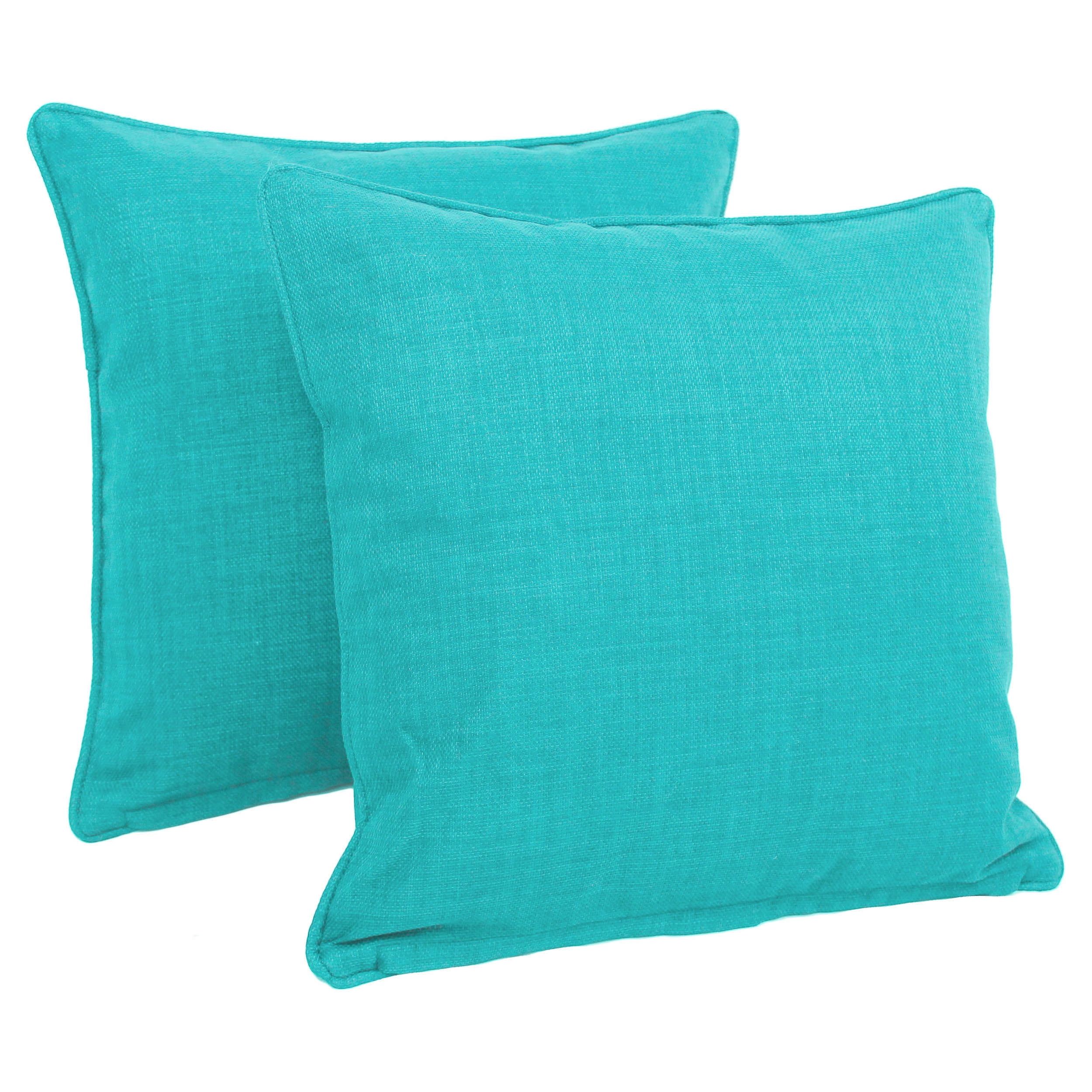 Aqua Blue 17-inch Outdoor Square Throw Pillows Set