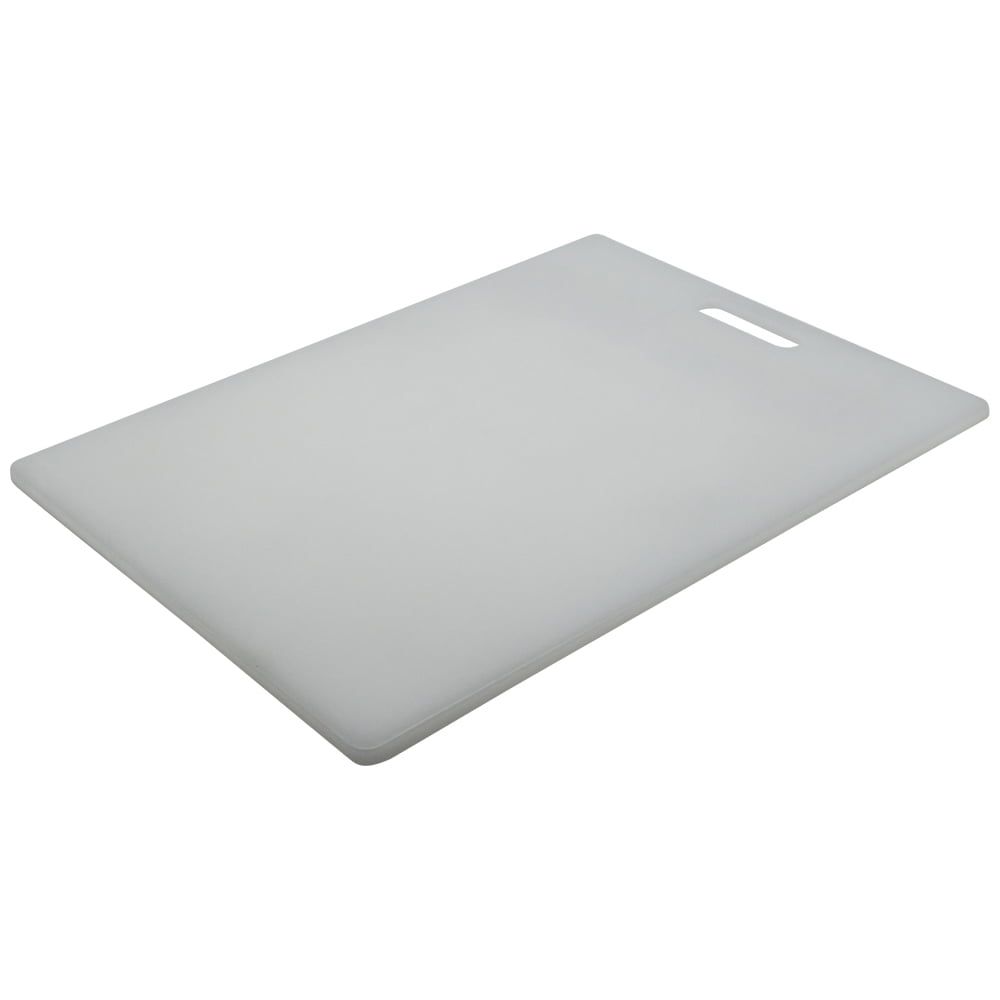 18" x 24" White Non-Porous Plastic Cutting Board with Handle