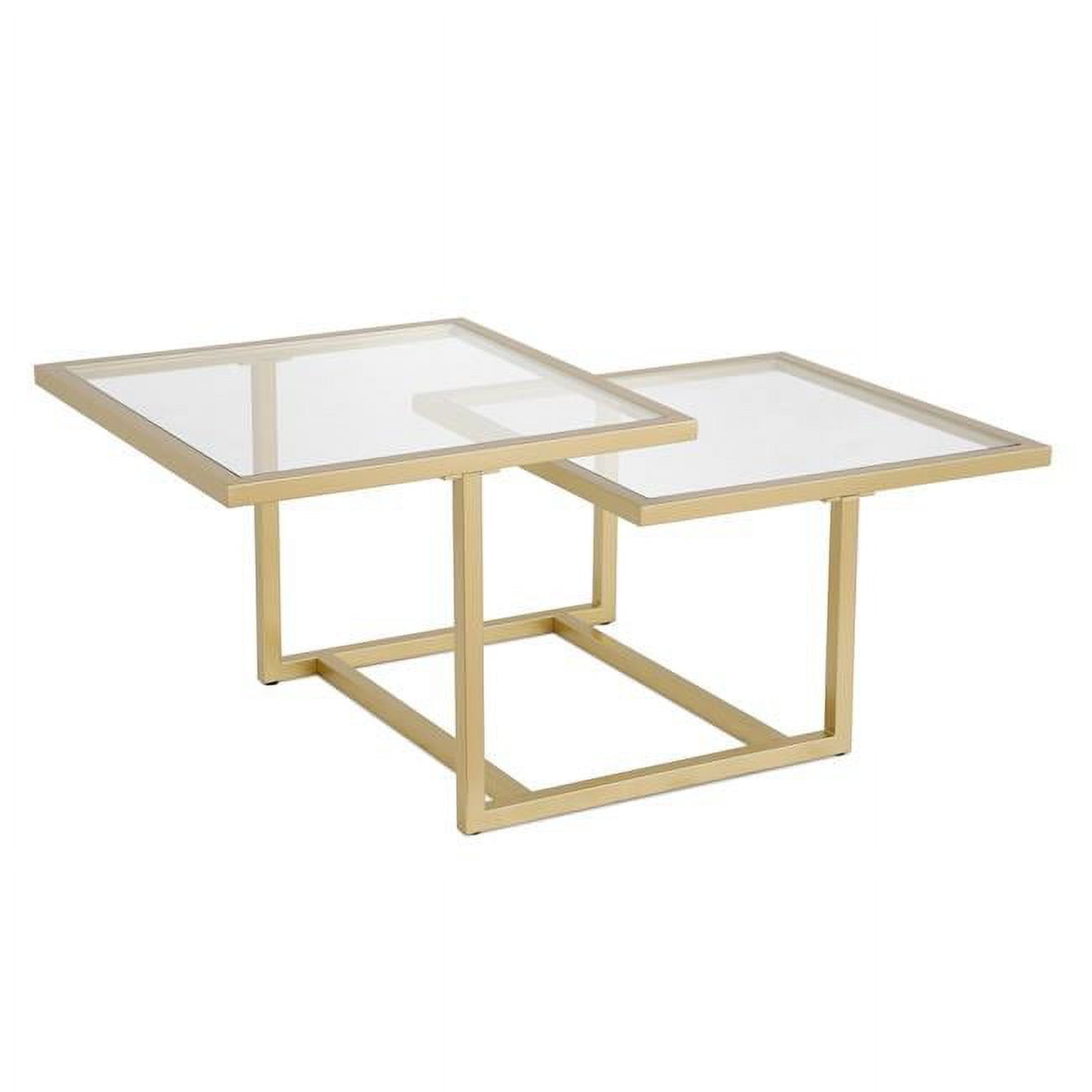 Amalie Brass and Glass Two-Tier Coffee Table