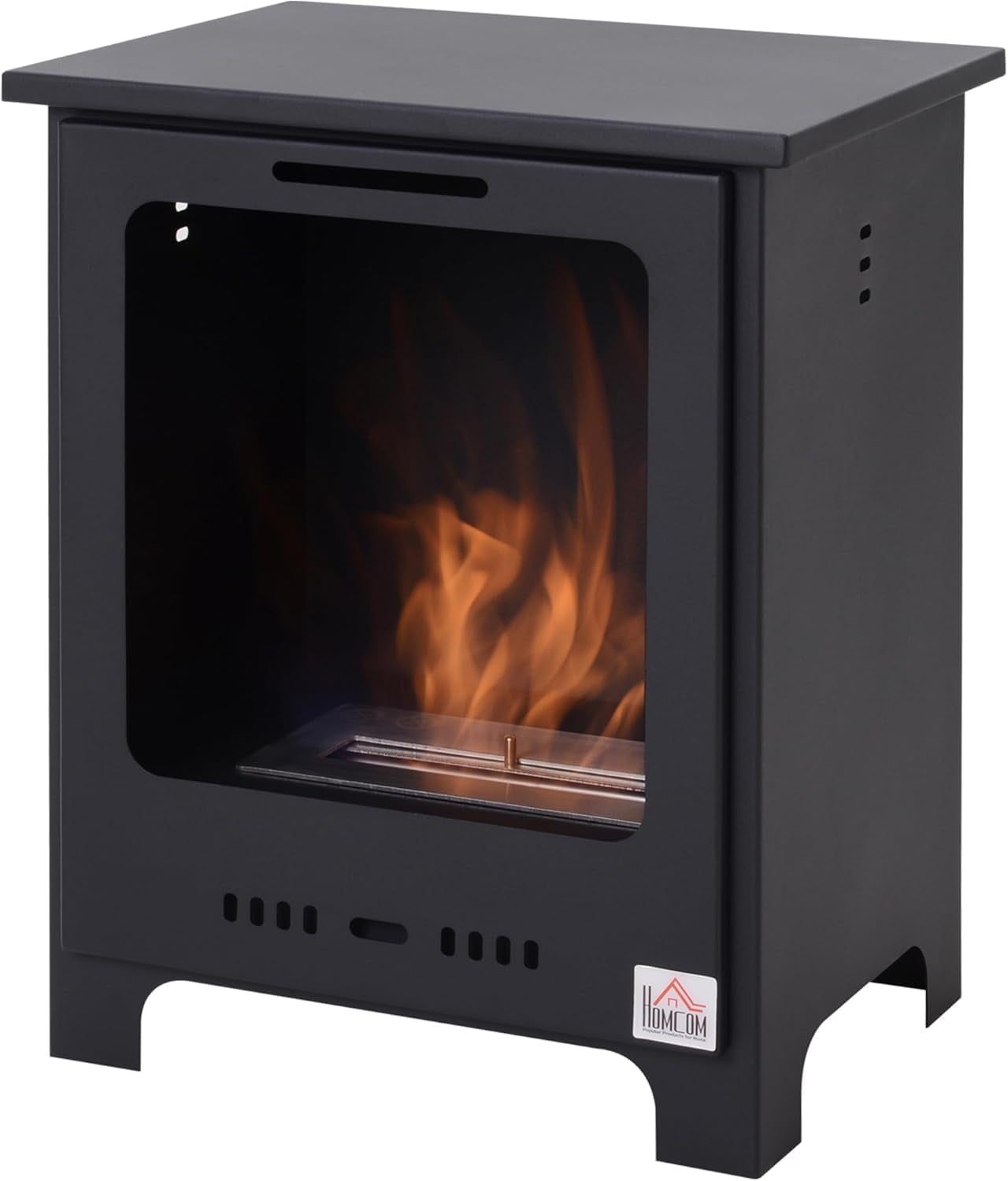 19.75" Black Painted Freestanding Ethanol Fireplace Stove