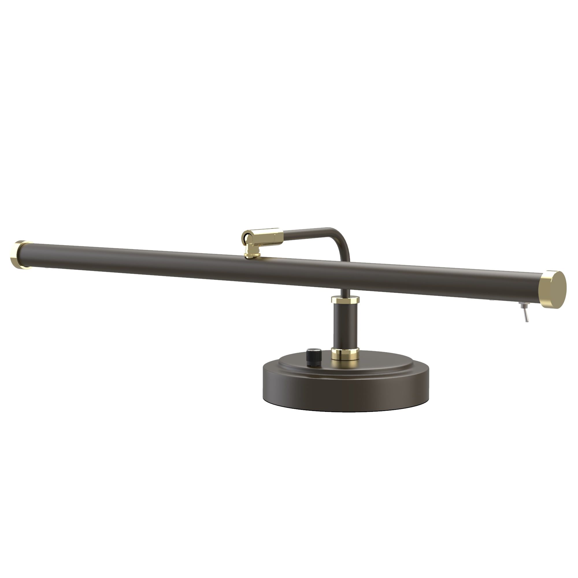 Mahogany Bronze LED Piano Desk Lamp with Brass Accents