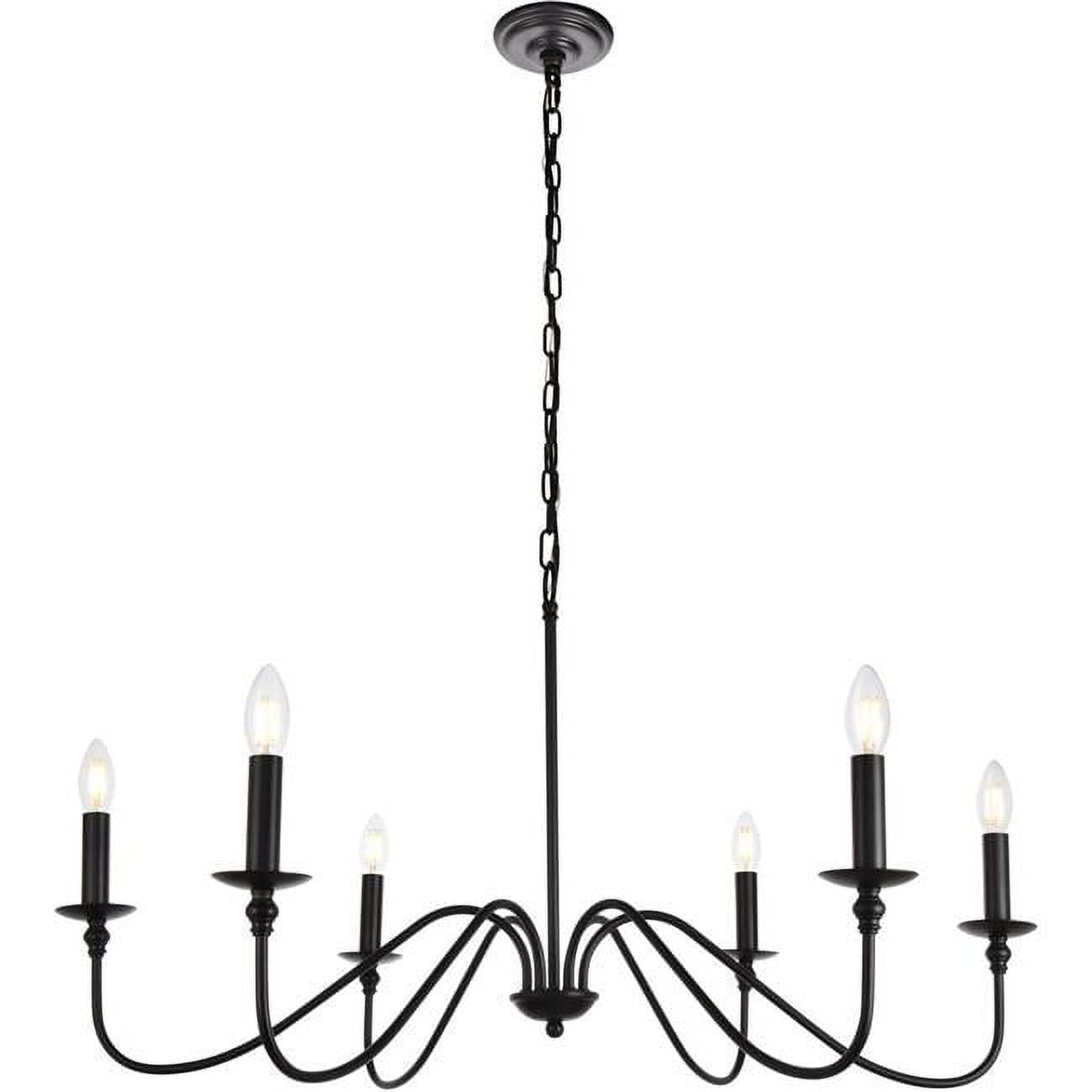 Rohan 6-Light 36" Matte Black Graceful Chandelier