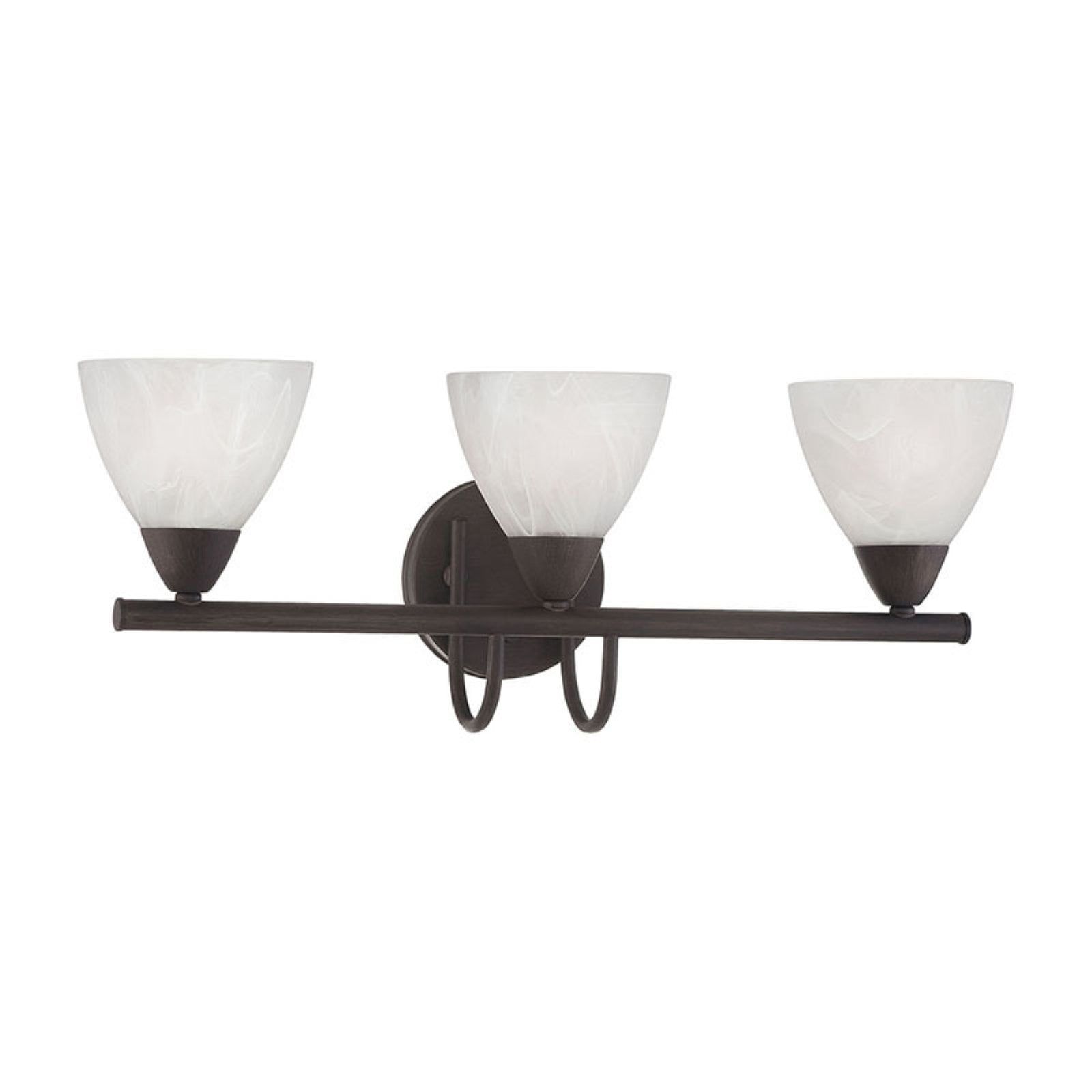 Tia Elegance 3-Light Dimmable Wall Sconce in Painted Bronze with White Glass