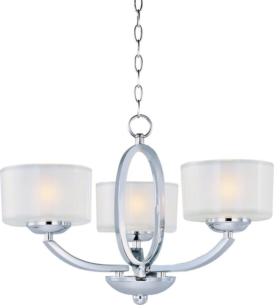 Elle Polished Chrome 3-Light Semi-Flush Mount Chandelier