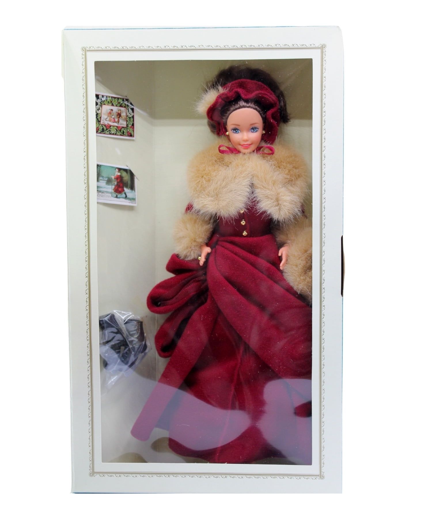 Victorian Elegance Barbie Doll in Maroon and Faux Fur