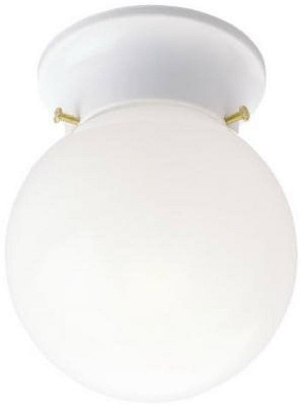 Minimalist White Glass Globe Flush Mount Ceiling Light