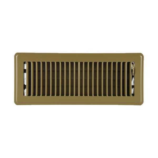 Brown Welded Steel Floor Register with Louvered Face Design