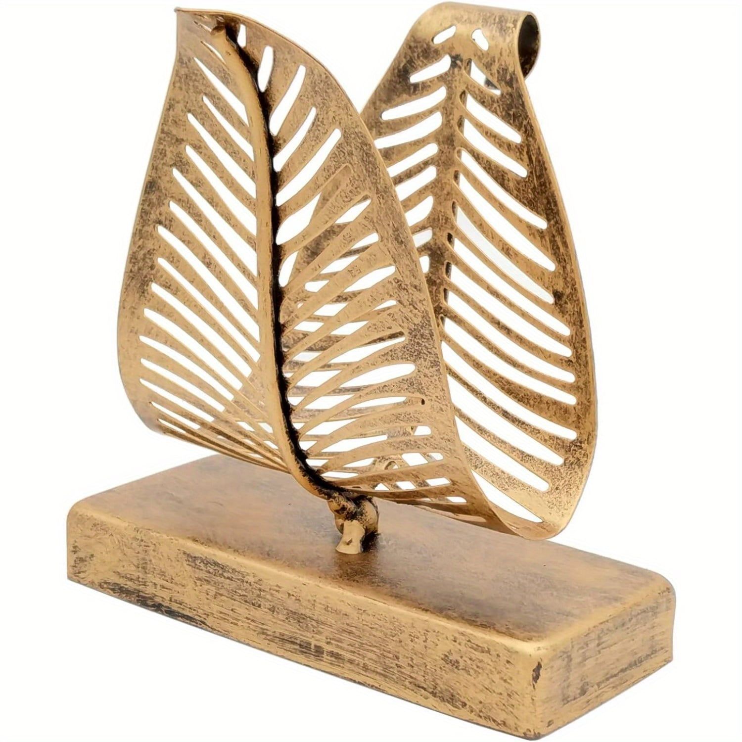 Bronze Leaf Design Freestanding Metal Napkin Holder