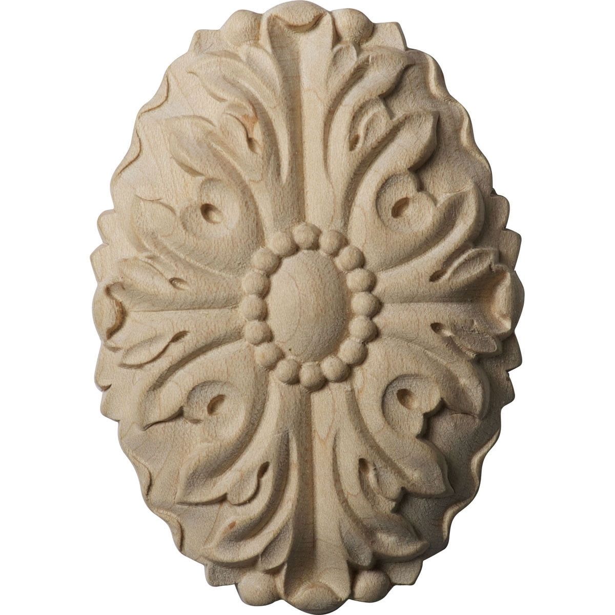 Ashford Unfinished Alder Oval Rosette 2.5"W x 3.5"H