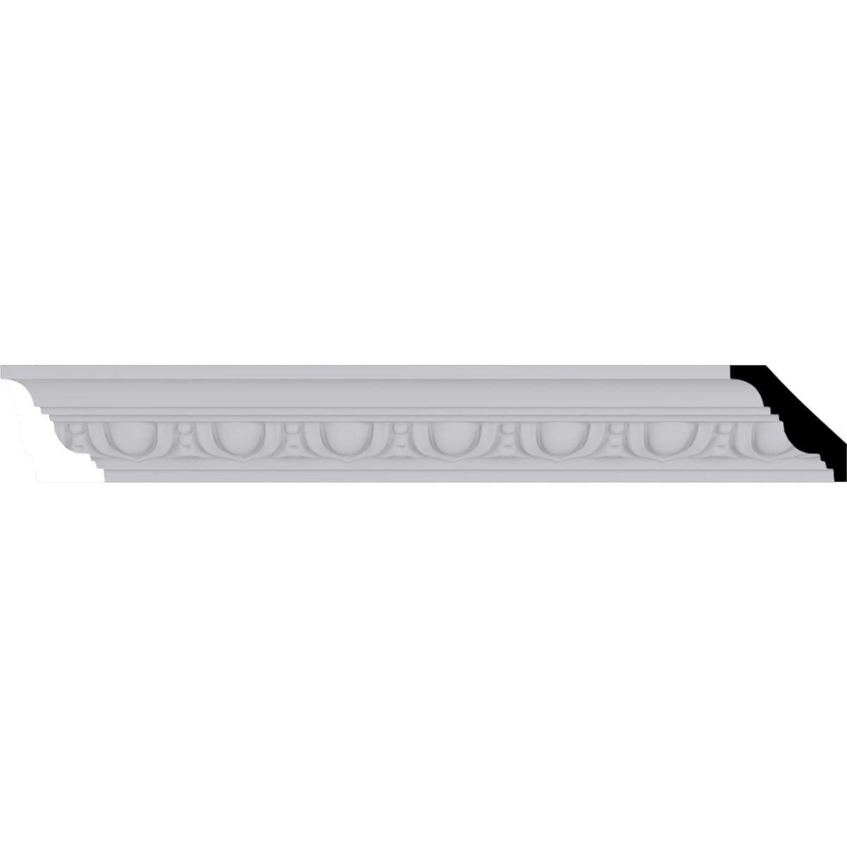 White Polyurethane Egg & Dart Crown Moulding 94.5"