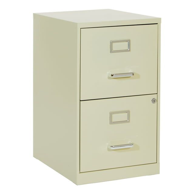 Tan Vertical 2-Drawer Lockable Metal File Cabinet
