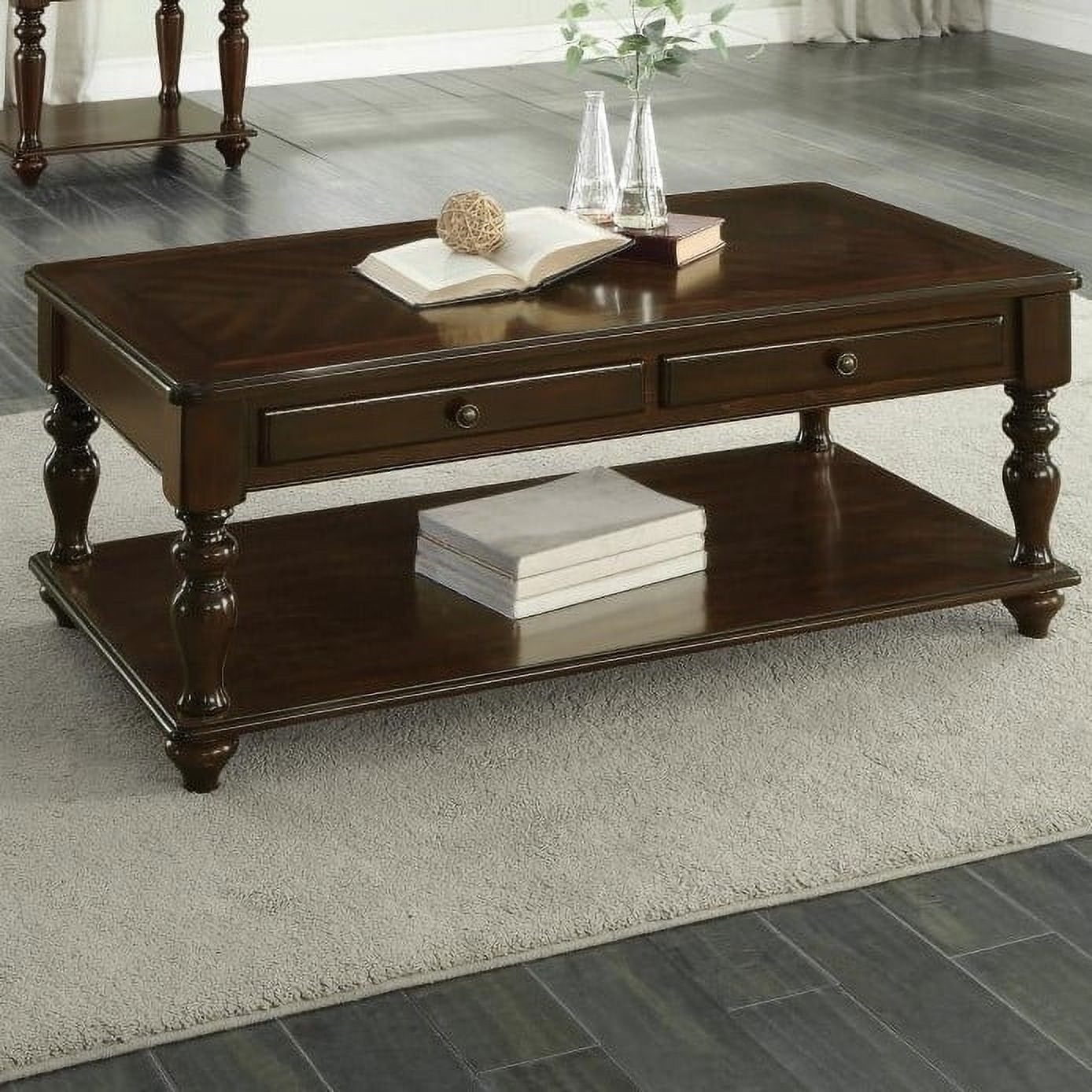 Espresso Brown Rectangular Lift-Top Cocktail Table with Storage