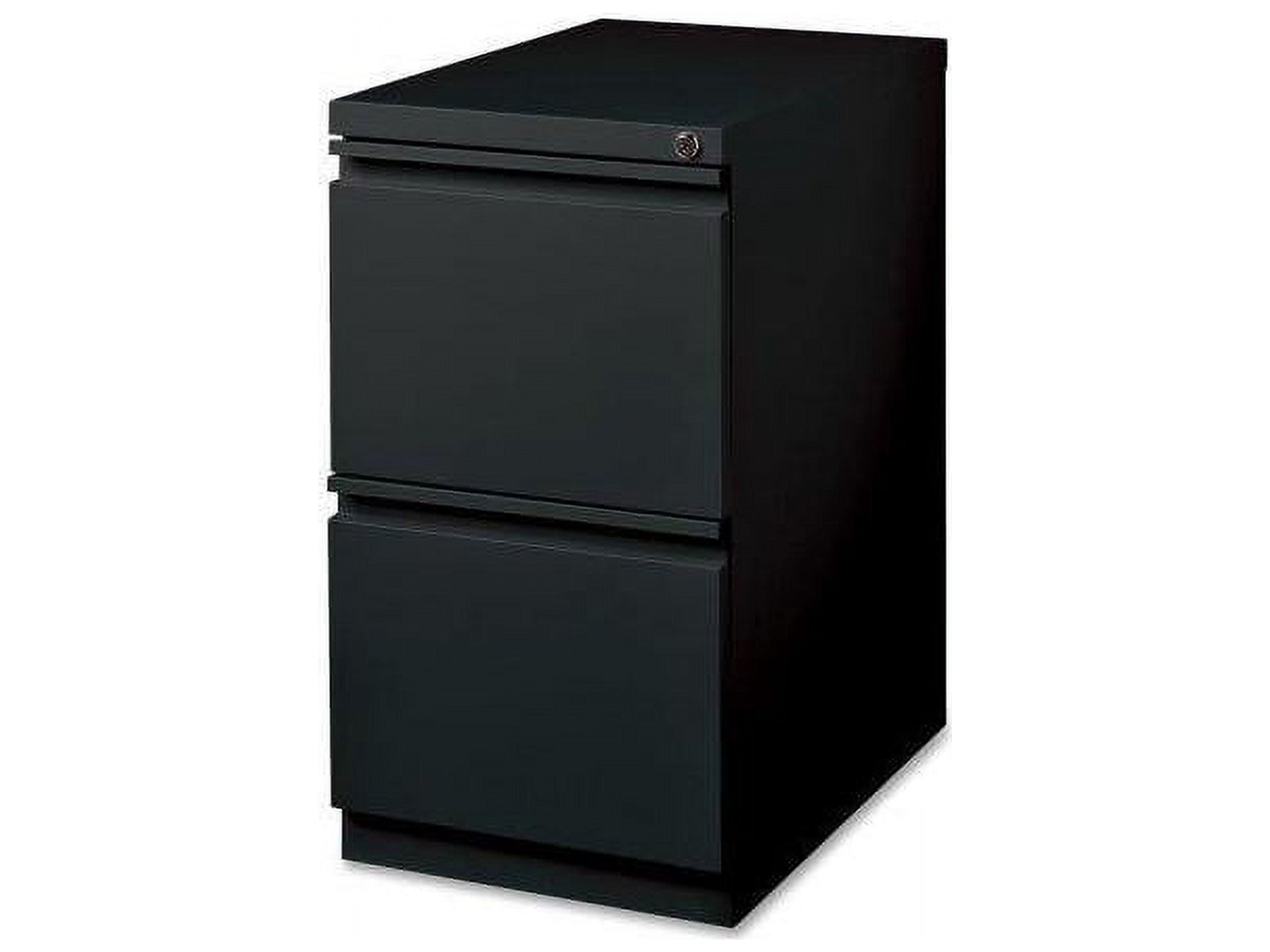 Black Vertical Mobile 2-Drawer Lockable Filing Cabinet