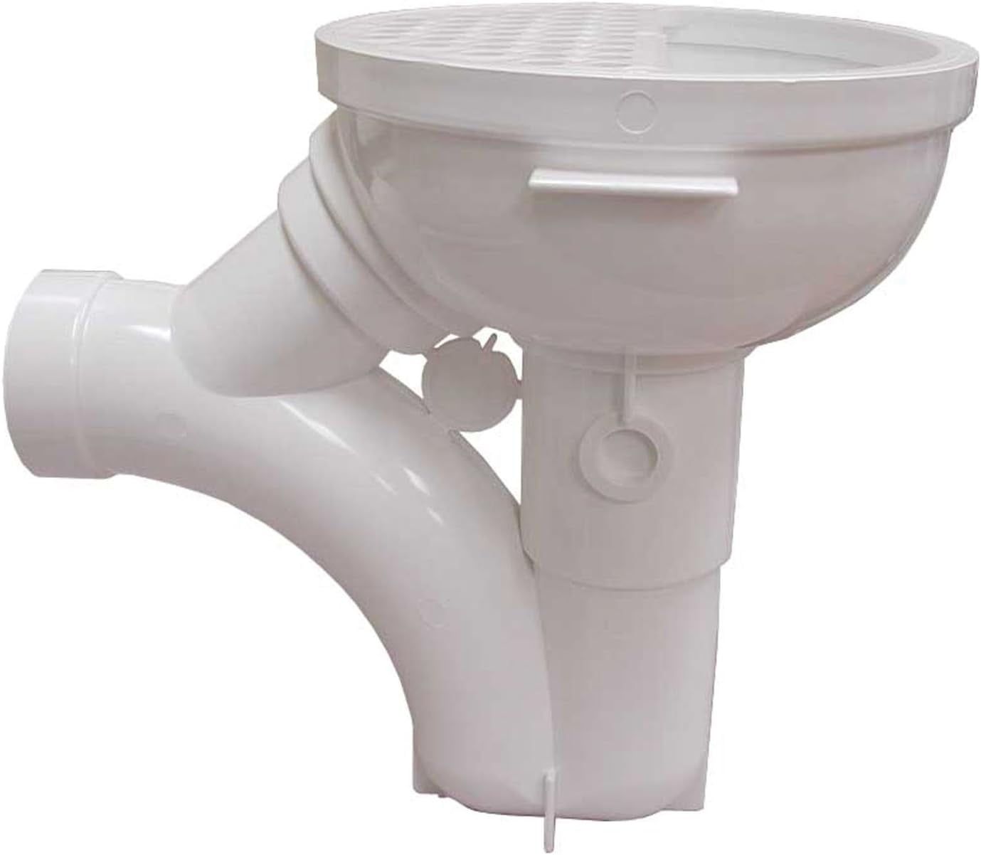 White PVC Floor Drain with Full Strainer