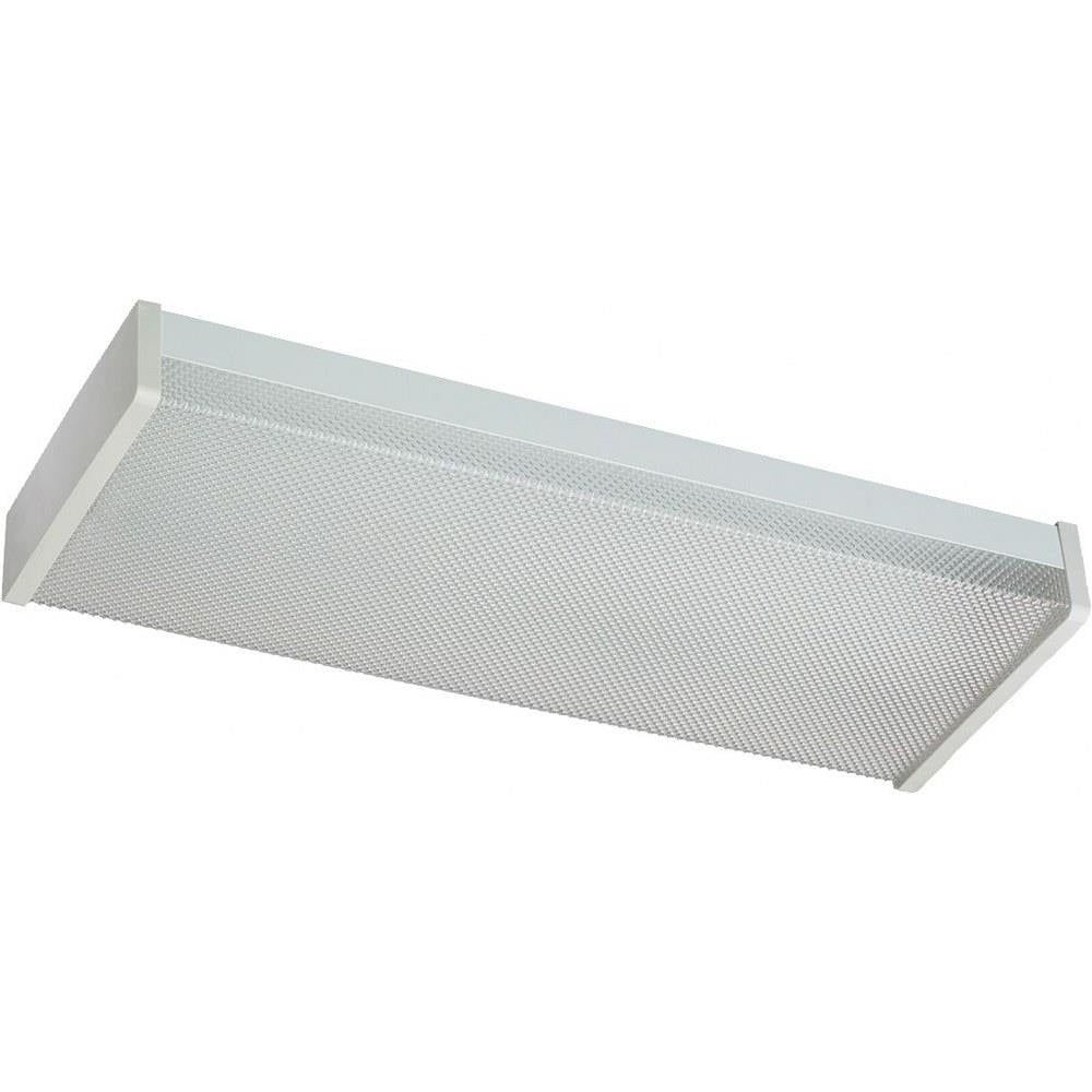 White Rectangular LED Flush Mount Light with Plastic Shade