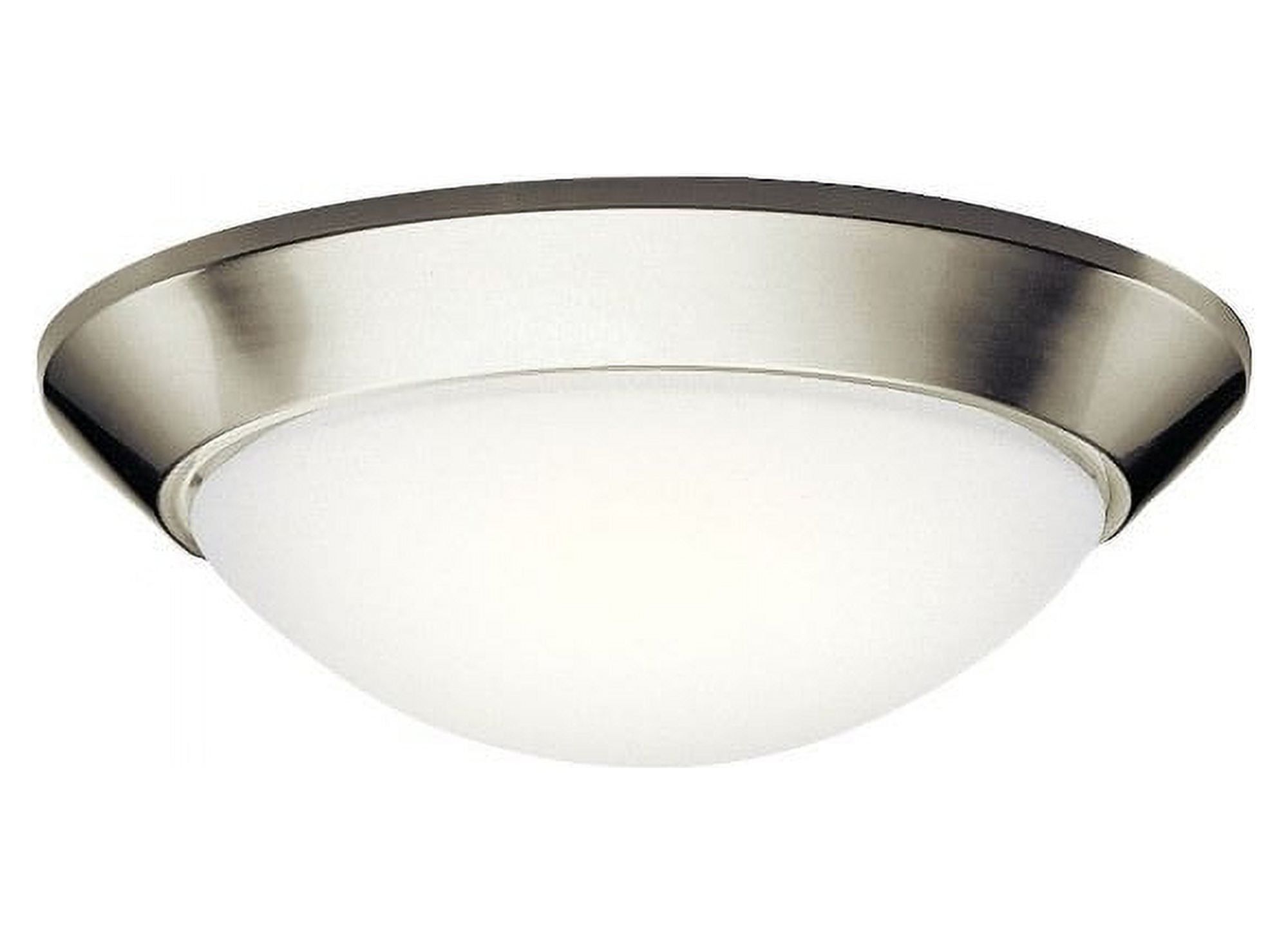 Sleek Brushed Nickel 16.5" Flush Mount with Satin Etched Glass