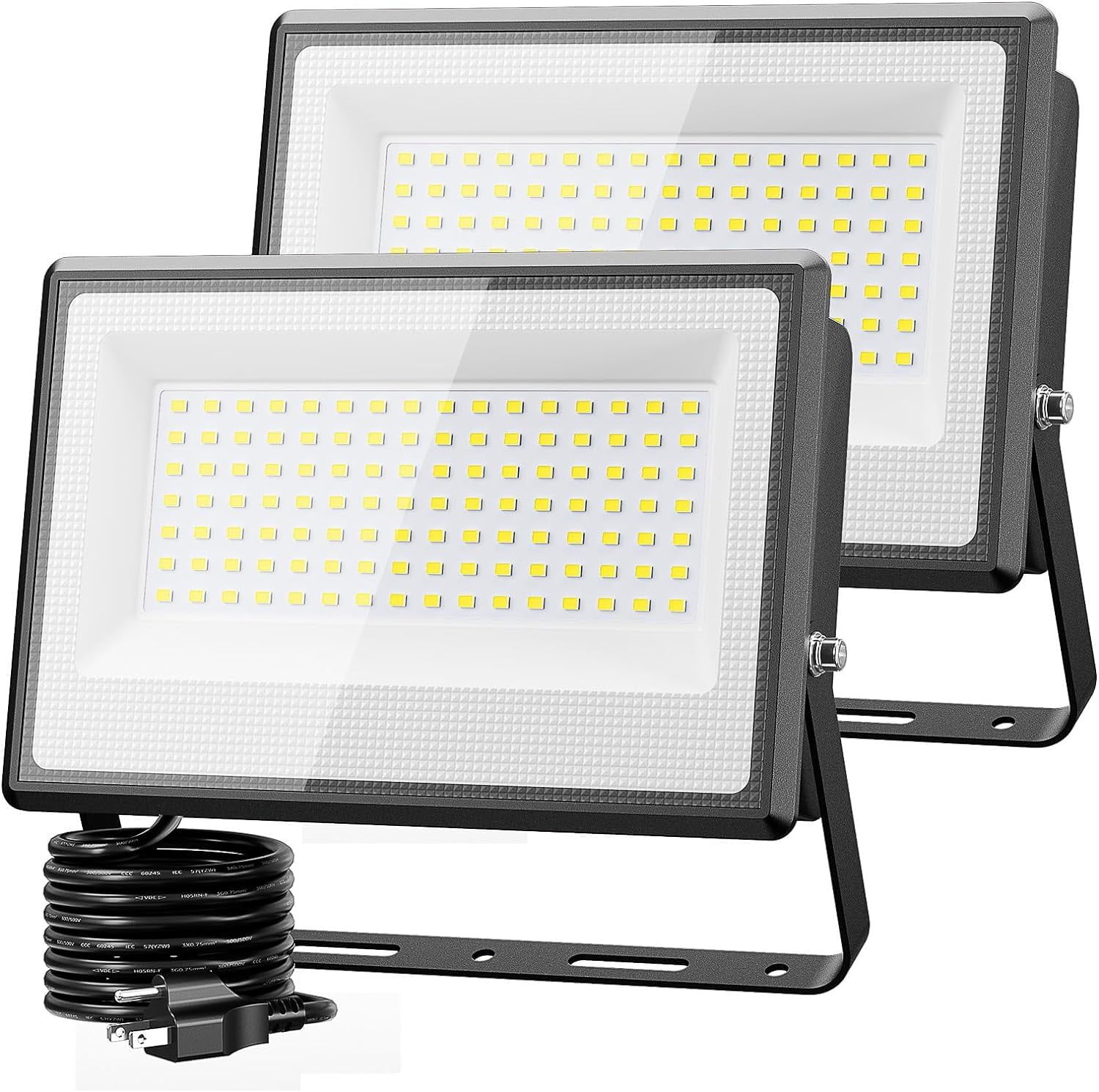 2 Pack 100W LED Black and White Flood Lights