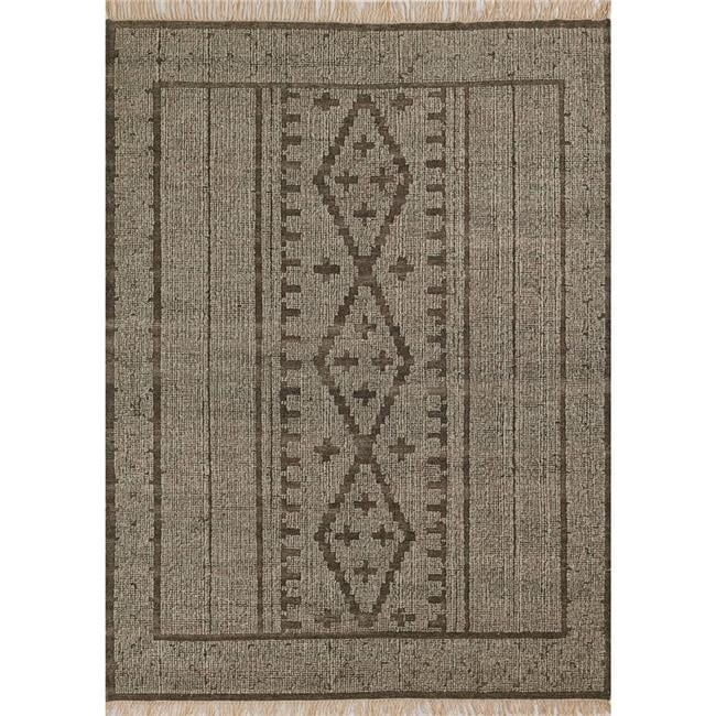 Hand-Knotted Gray Wool Geometric Runner Rug, 2'3" x 8'