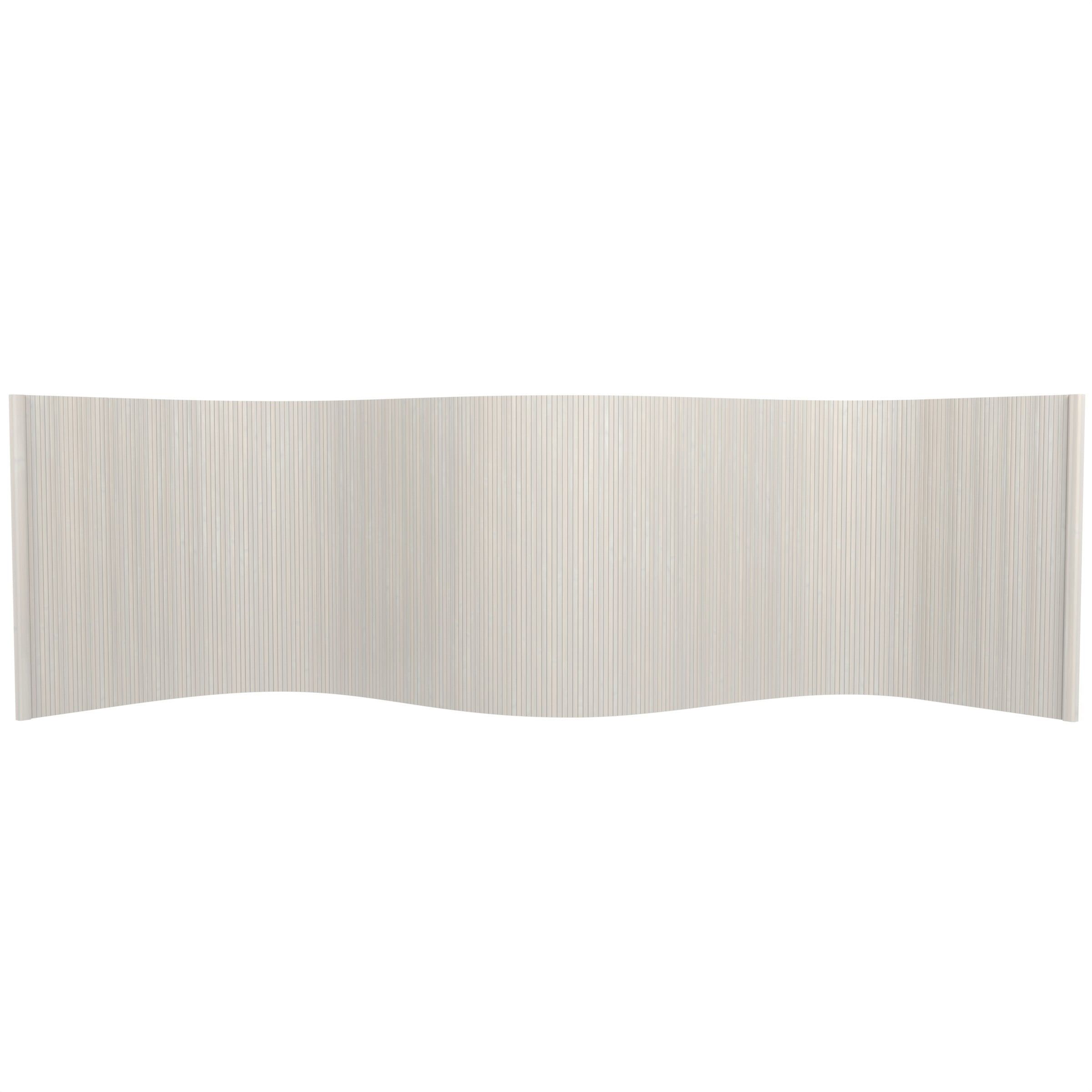2 ft. Short White Bamboo Wave Screen Divider