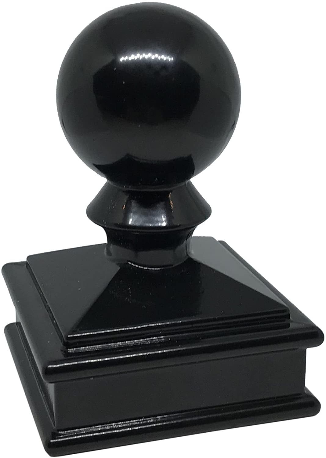 2" x 2" Black Aluminum Ball Top Post Cap