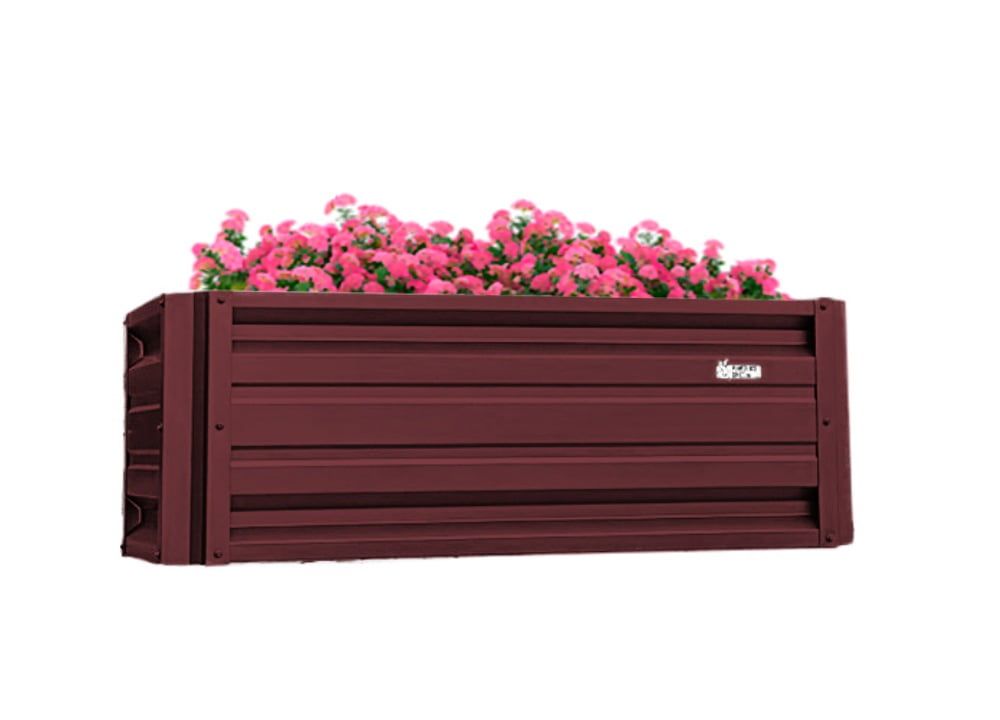 Burgundy Rectangular Galvalume Steel Raised Garden Bed 24 x 48"