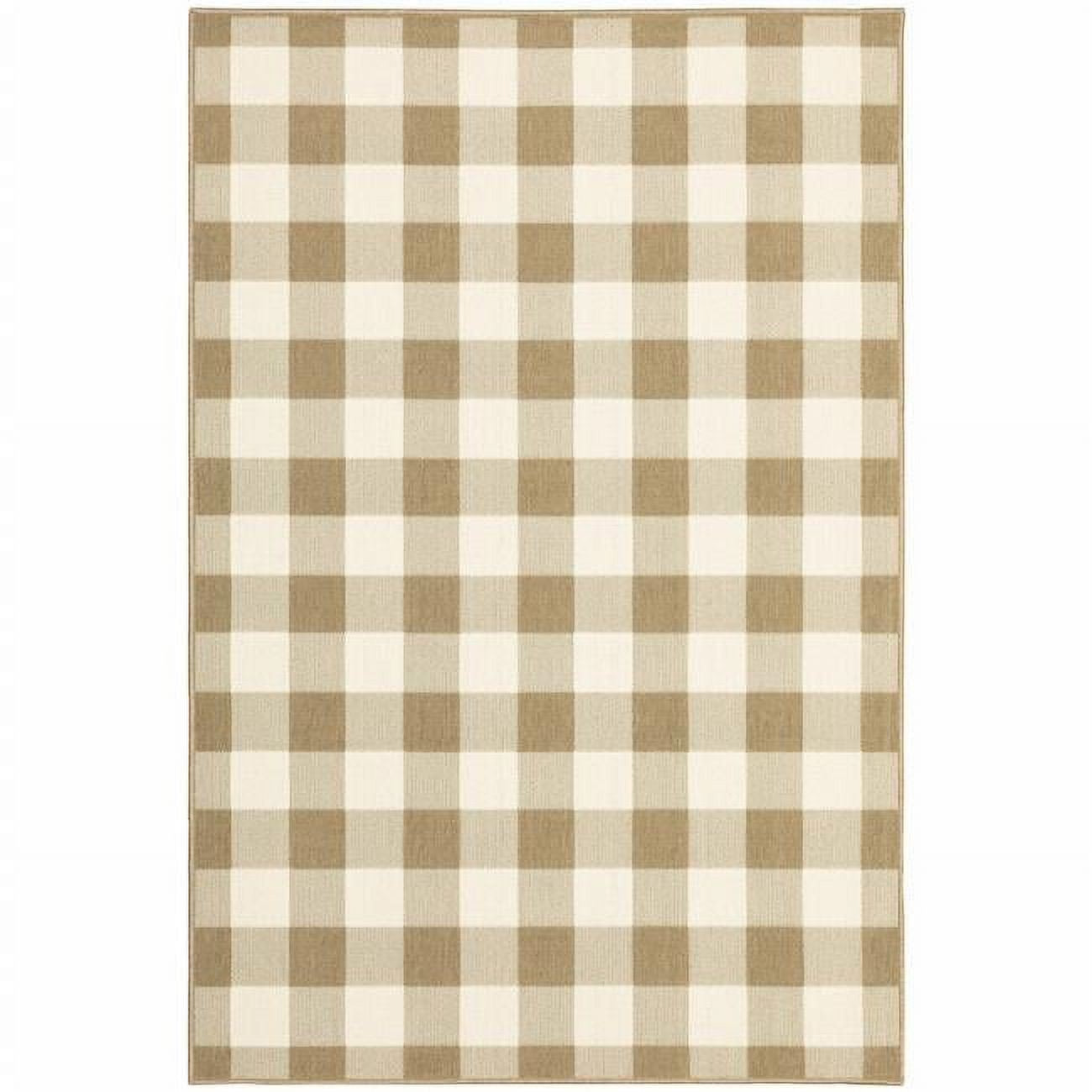 Ivory Rectangular Viscose Easy Care 3' x 5' Rug