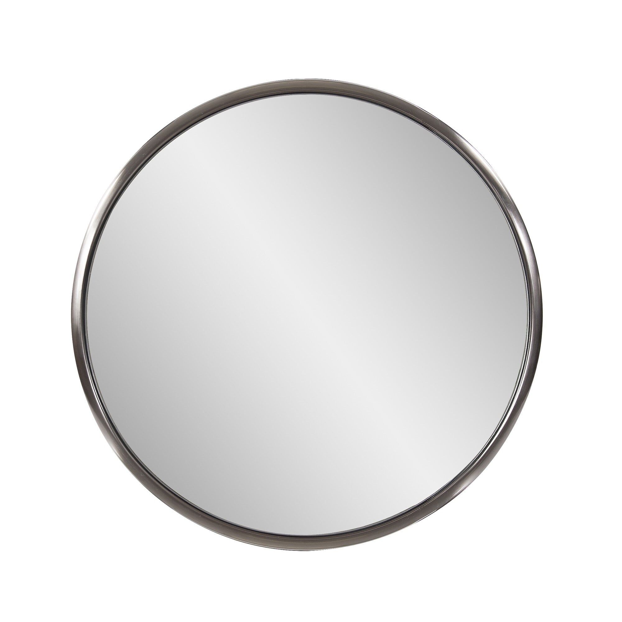 20" Luxe Brushed Silver and Gold Titanium Round Wall Mirror