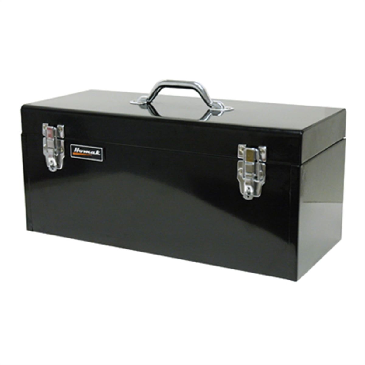 20" Professional Black Steel Flat-Top Toolbox with Secure Lock