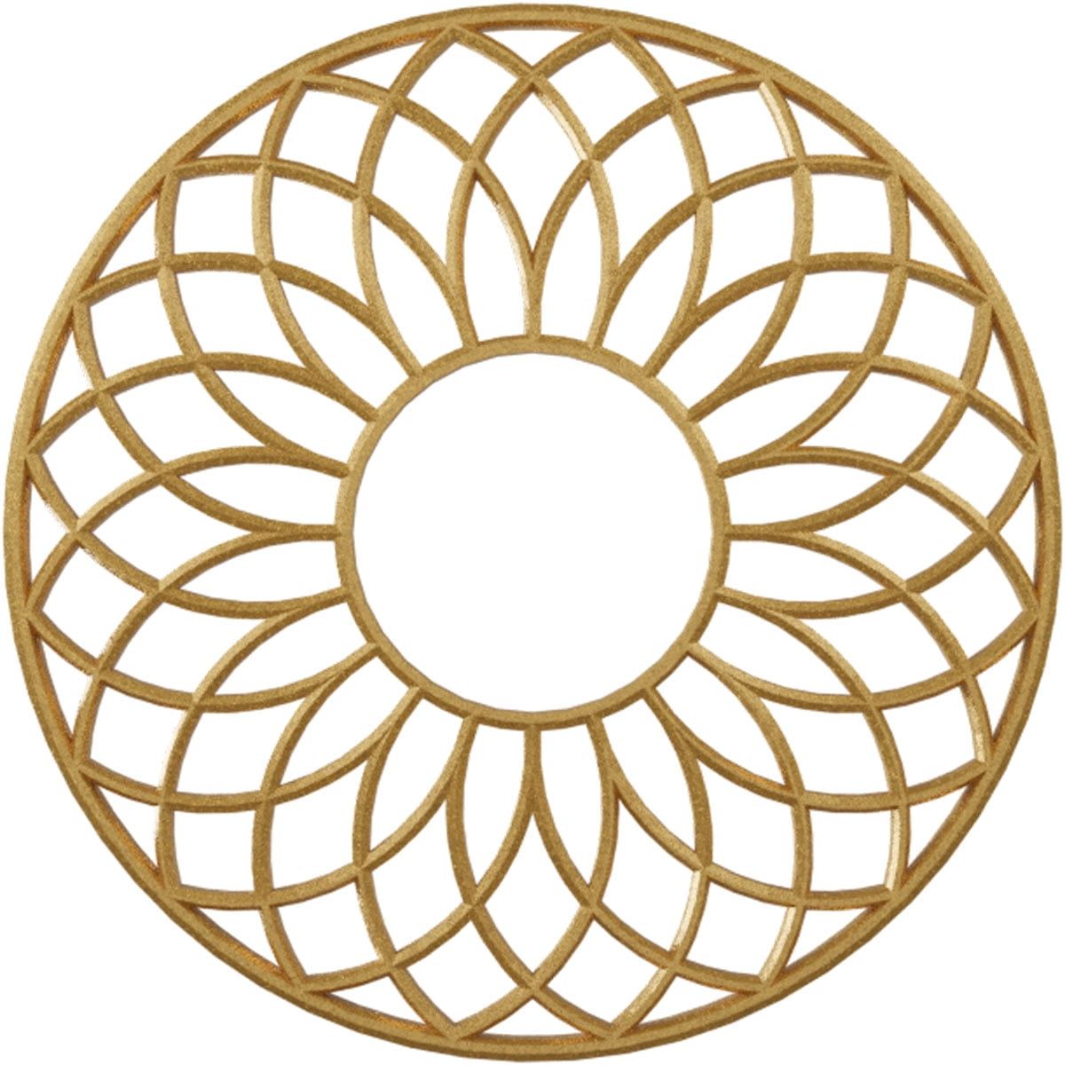 Gold 20-Inch PVC Pierced Ceiling Medallion