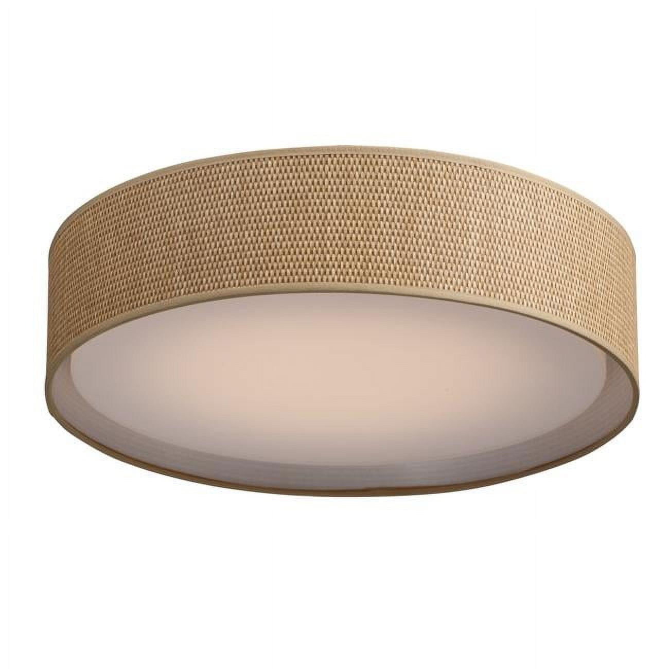 20'' Beige Grass Cloth LED Drum Ceiling Light