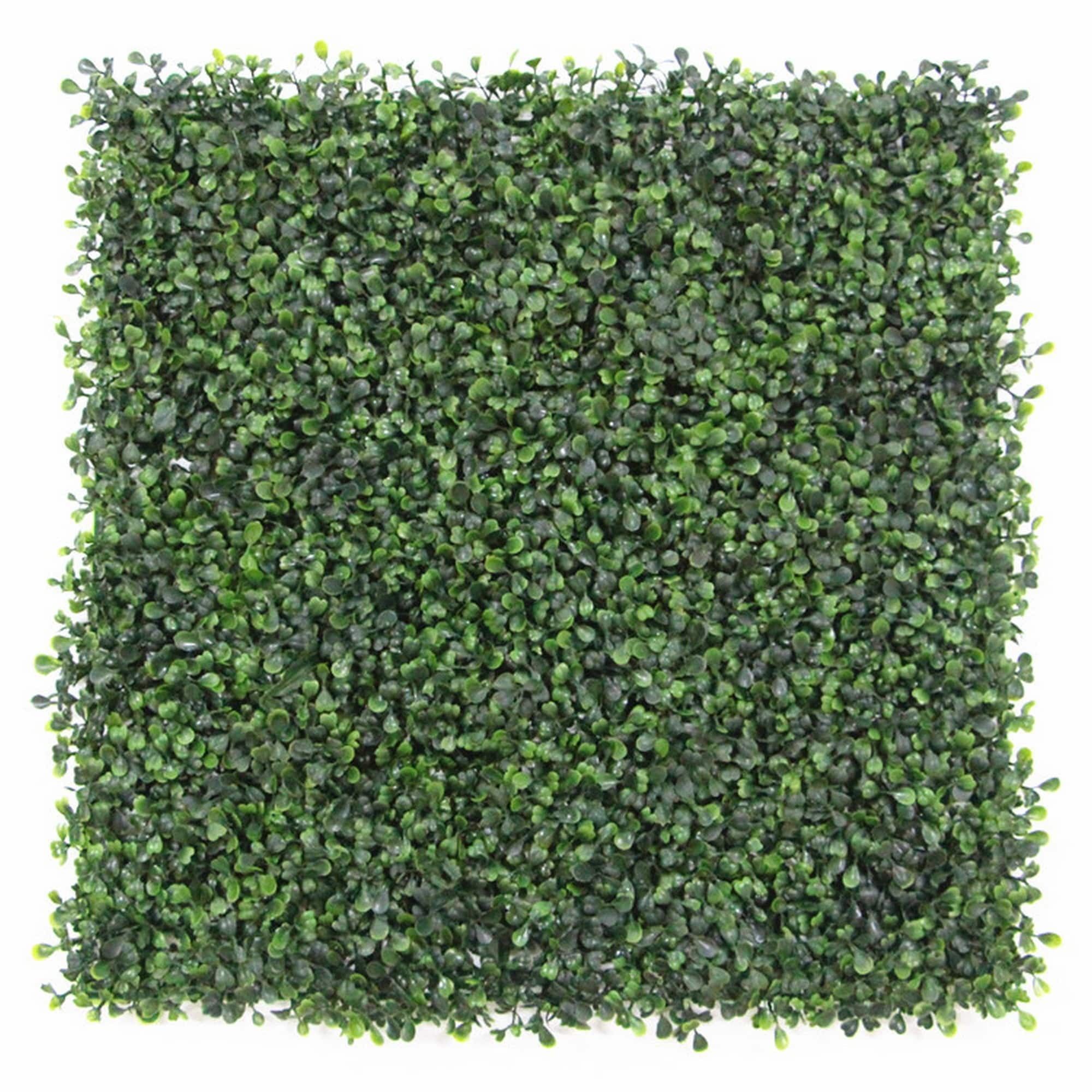 20-Inch Dark Green Artificial Boxwood Hedge Panels, 12pc Set