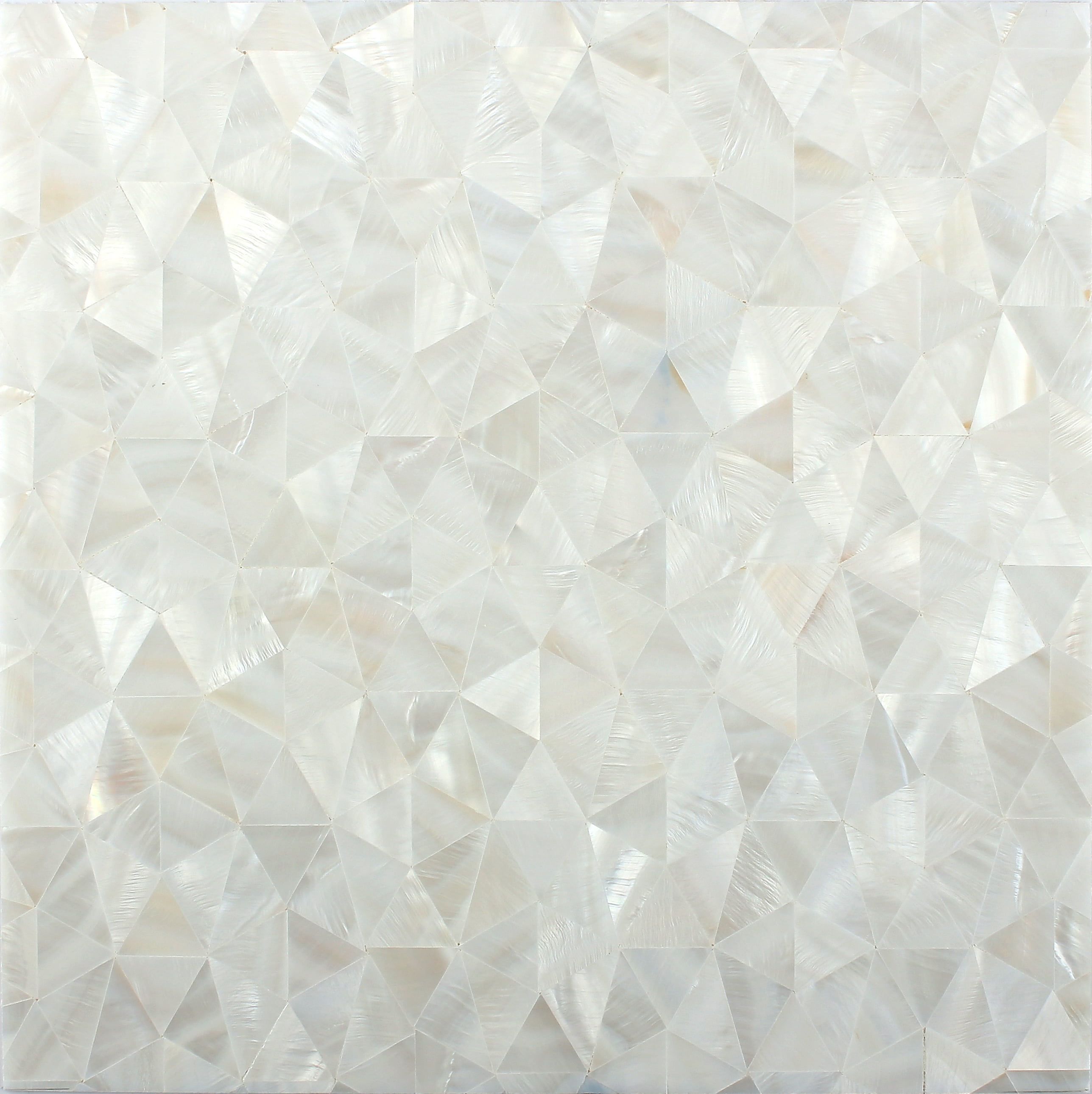 White Iridescent Polished Shell Mosaic Tile 12x12