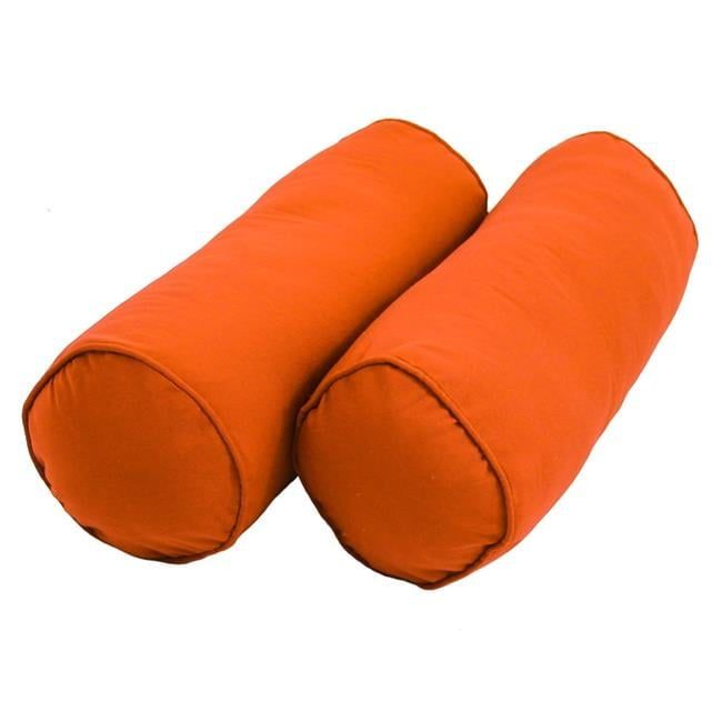 Tangerine Dream Double-Corded Twill Bolster Pillows Set of 2