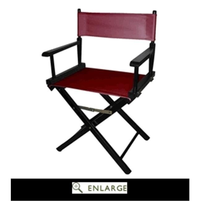 Classic 18" Black Wood Director's Chair with Burgundy Canvas